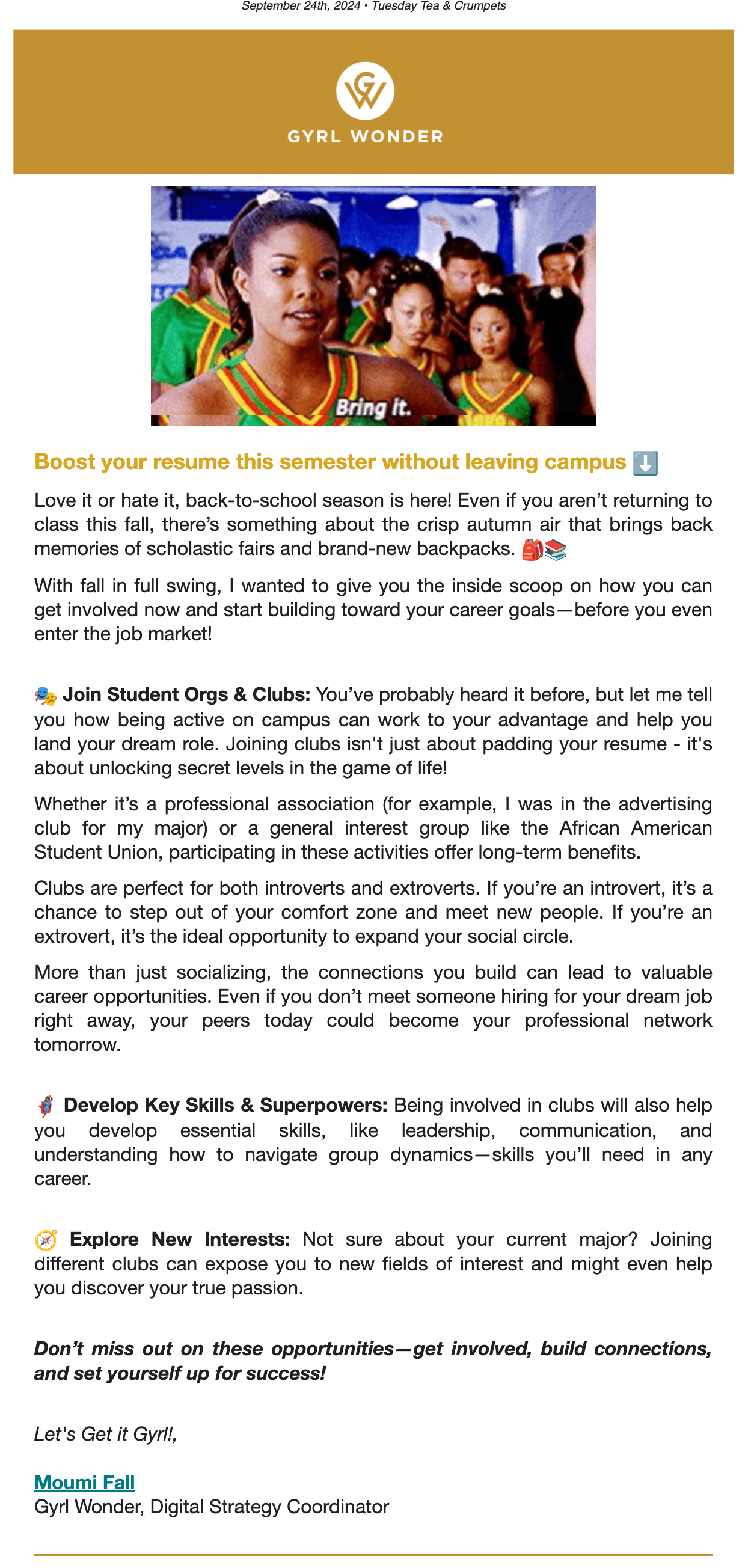 Gyrl Wonder Newsletter