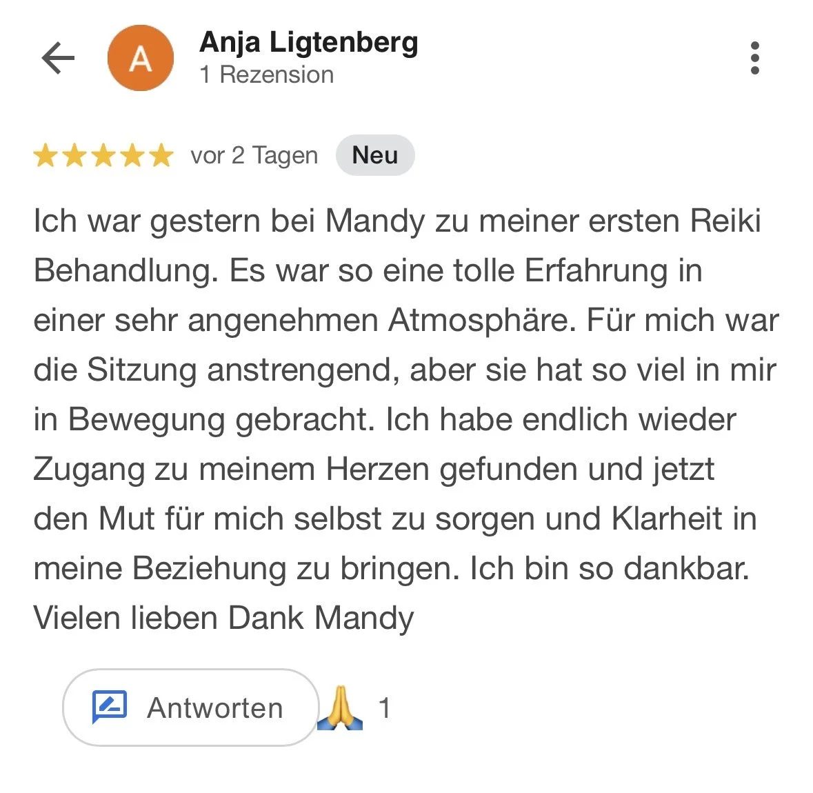 Reiki Review Anja Ligtenberg