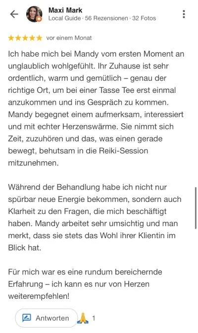 Reiki Review Maxi Mark