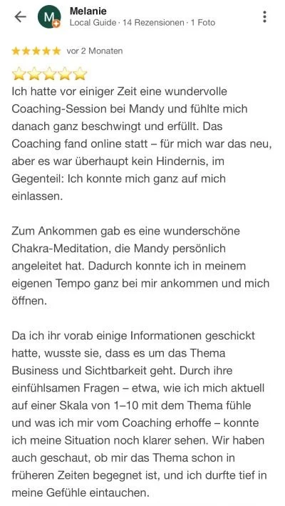 Coaching Review Melanie Teil 1