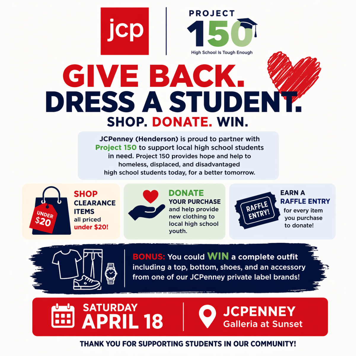 JCP + Project 150 Community Clothing Drive