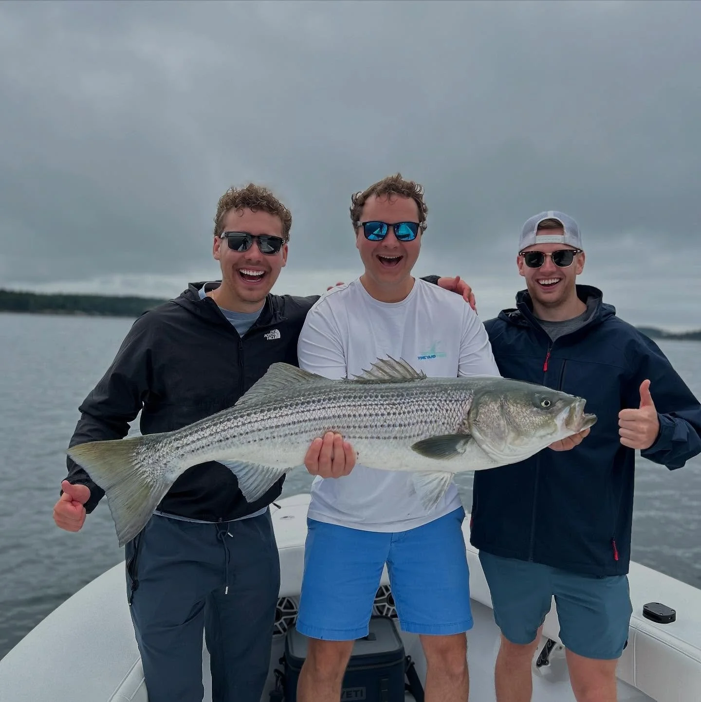 Had the pleasure of getting my old friend @reedo1999 and his buddies out on a charter for a hot afternoon bite! 

#stripedbass #midcoastmaine #boothbayharbor #stripedbassfishing #mainesaltwaterfishing #mainestripers #gulfofmaine #costadelmar #seewhat