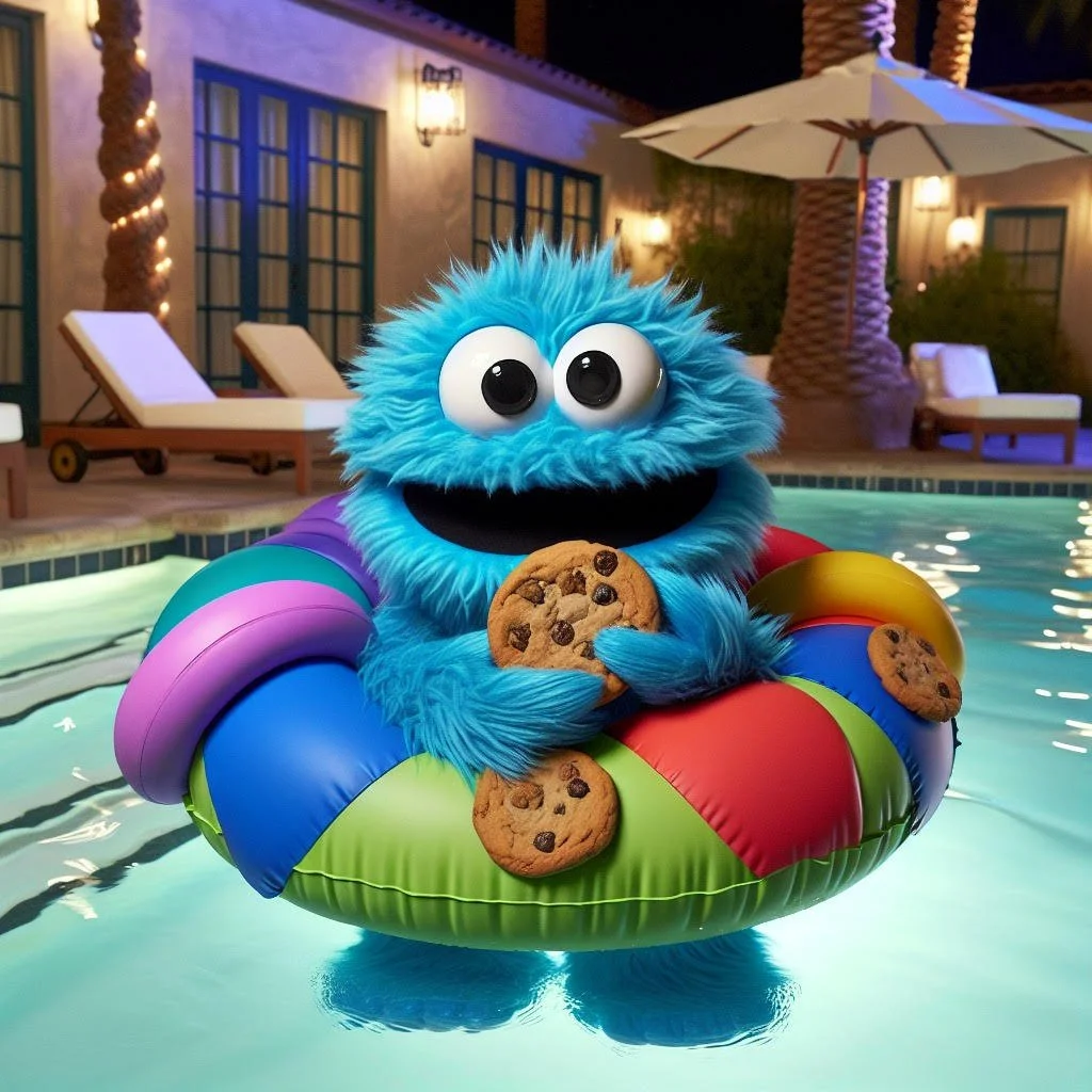 (Essay, Reflection) Cookie Monster’s Palm Springs Poolside Adventure