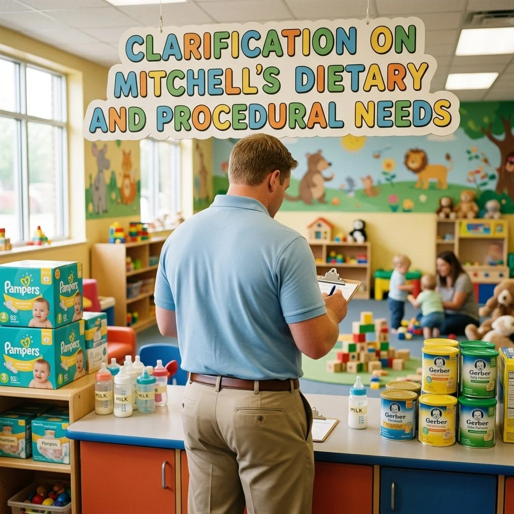 Thesis: Clarification on Mitchell's Dietary and Procedural Needs