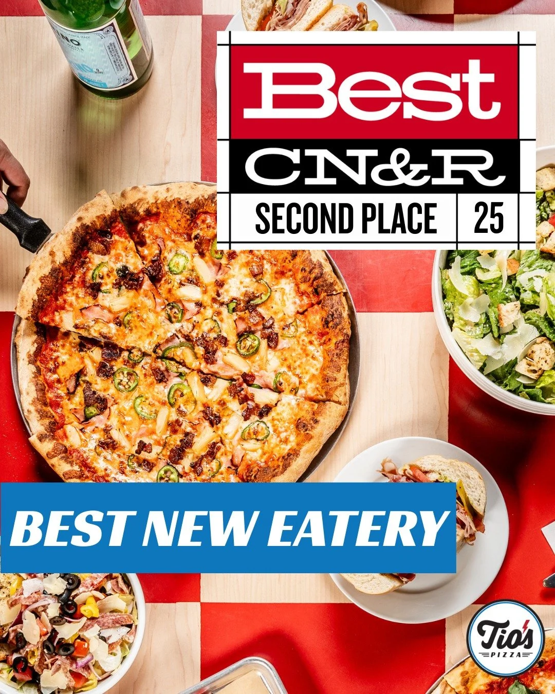 Chico!! 🎉 We&rsquo;re honored to be voted 2nd place for Best New Eatery 🍕 Huge THANK YOU to our amazing community for all the love (and big appetites) that got us here! 💙 

#bestneweatery #pizza #tiospizzachico #foodiesofchico #pizzaparty