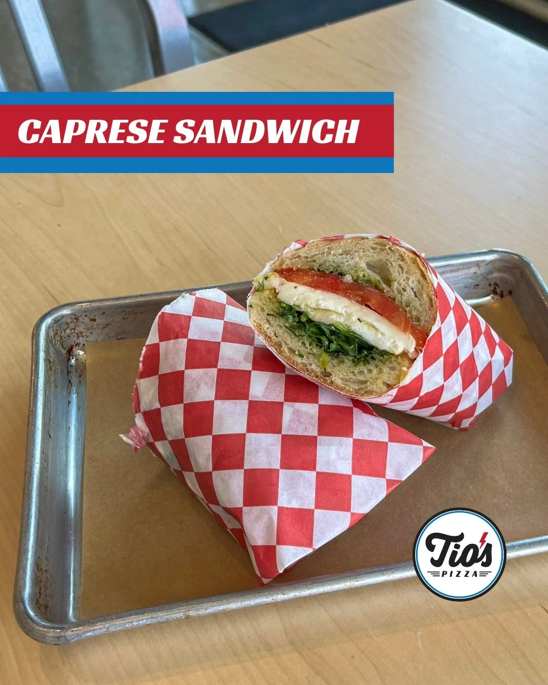 Cia-batta believe it&hellip; 🍅 We don&rsquo;t just serve pizza. Meet our Caprese Sandwich, Heirloom Tomatoes, Flor Di Latte, Sundried Tomato Pesto, Rocket, on Ciabatta - fresh, bold, and totally worth the bite! Stop in and taste it for yourself! 💙
