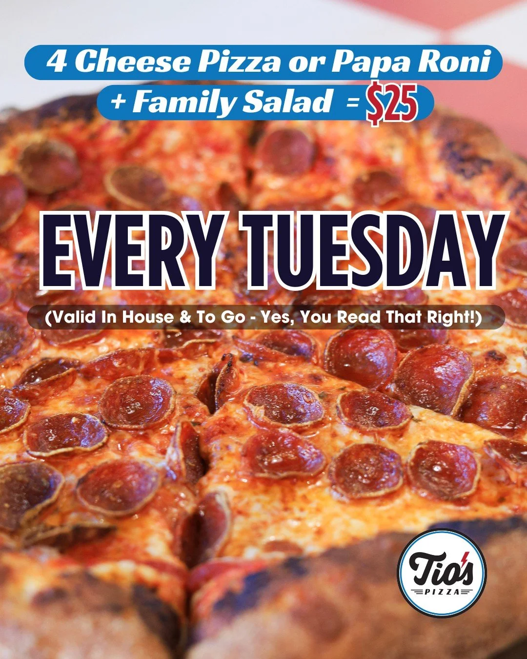 No time to cook between holiday festivities? Forgot to defrost dinner? Don&rsquo;t worry, we&rsquo;ve got dinner handled 🍕 (Available in house or to go!)

#tiospizzachico #pizza #familydinner #pizzafordinner #chicoca #foodiesofchico