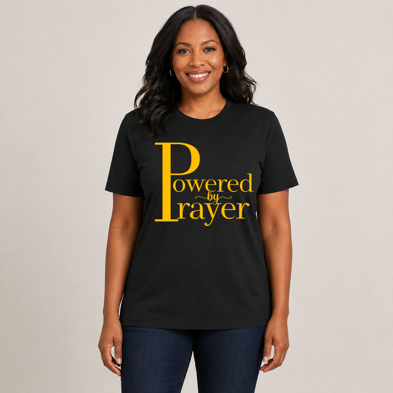 Powered by Prayer Unisex T-Shirt — Tall Font