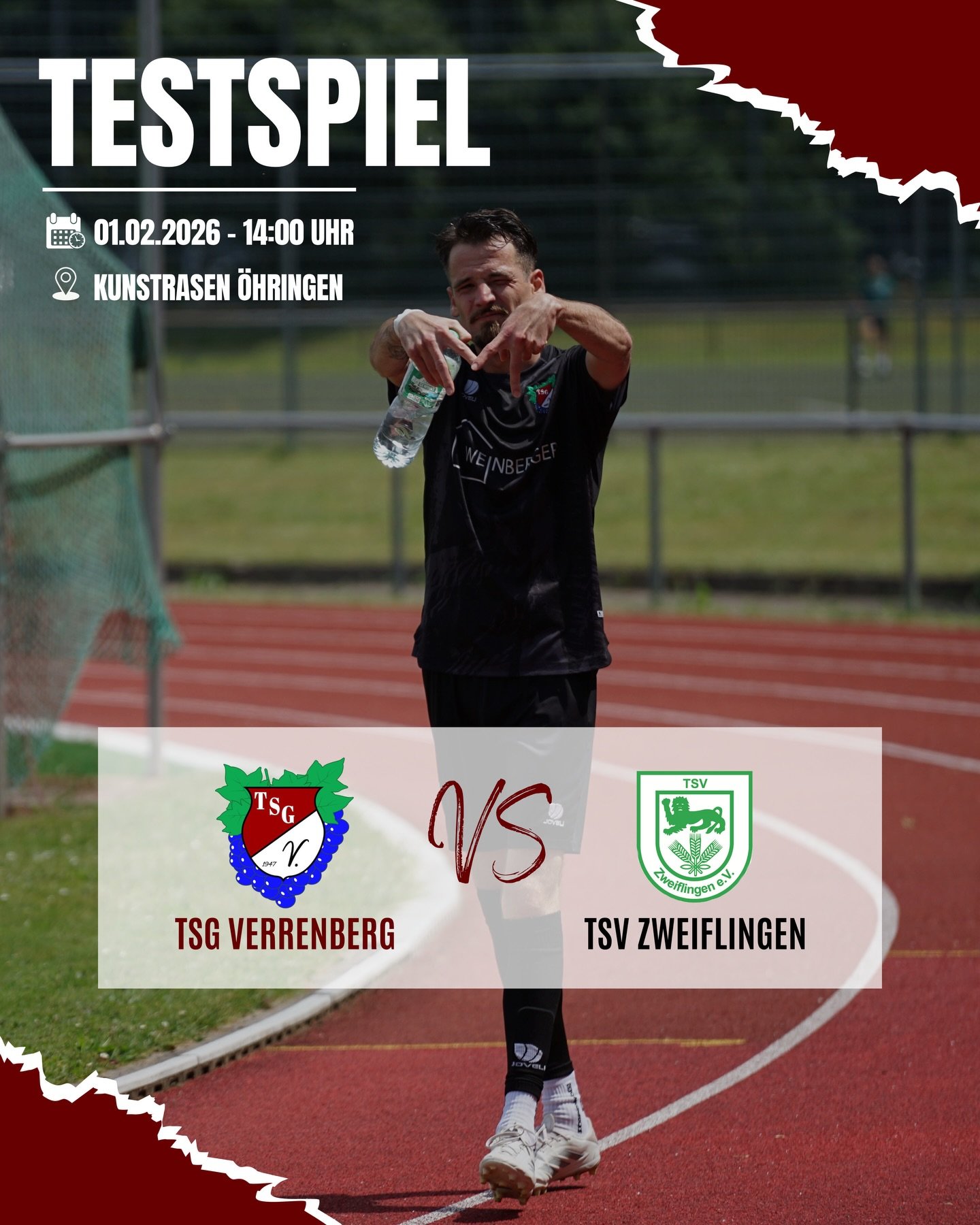 ++ TESTSPIEL ++ 

Nachdem unser erstes Testspiel am Mittwoch gegen die TSG &Ouml;hringen II wegen zu viel Schnee auf dem Kunstrasen in &Ouml;hringen nicht stattfinden konnte, hoffen wir morgen auf bessere Bedingungen. Geplant ist das Testspiel gegen 