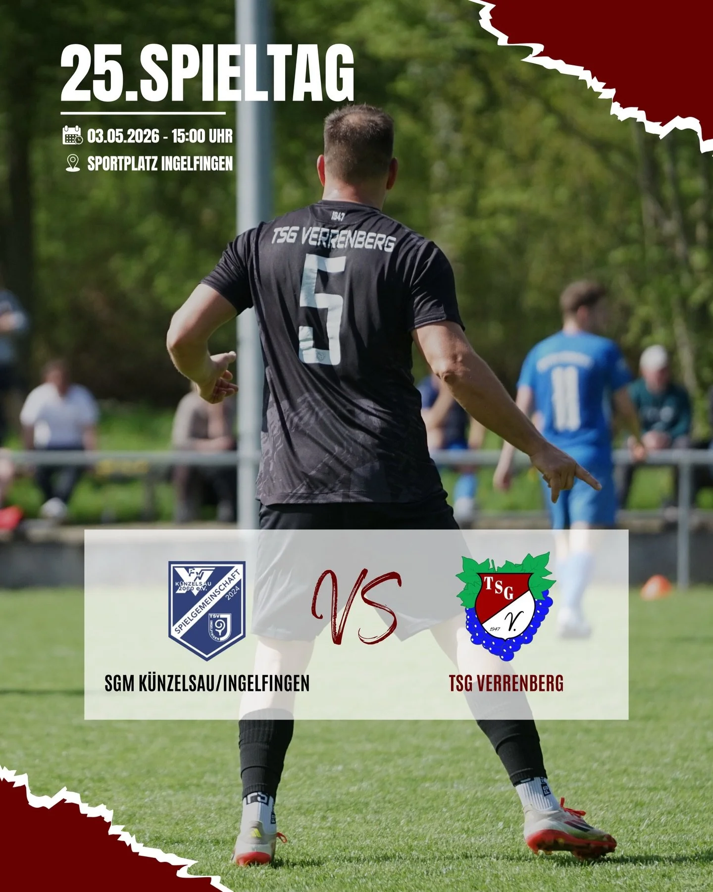 ++ 25.SPIELTAG ++ 

Am Sonntag sind wieder beide aktiven Herrenmannschaften der TSG Verrenberg im Einsatz.

Den Auftakt macht unsere Reserve um 13:00 Uhr beim TSV Ohrnberg. Das Hinrundenspiel endete mit 5:1 f&uuml;r unsere TSG &ndash; daran will das 