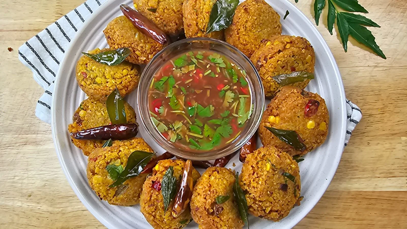 Crispy Chickpea (Chana Dhal) Fritters - A popular street food from Myanmar
