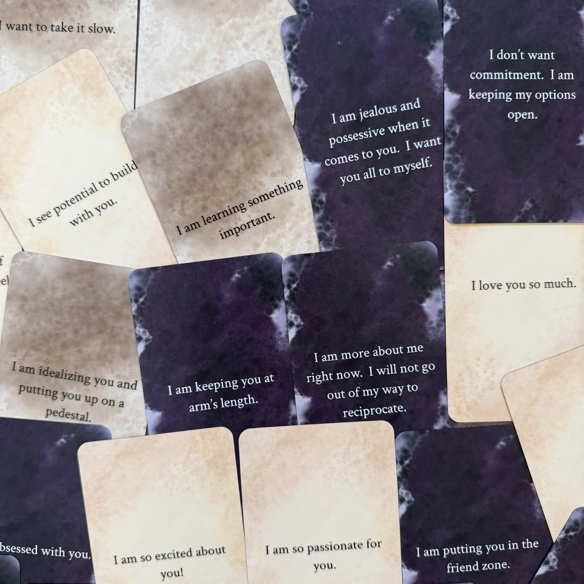 Empowered Message Cards Shadow and Light scattered card faces showing full range