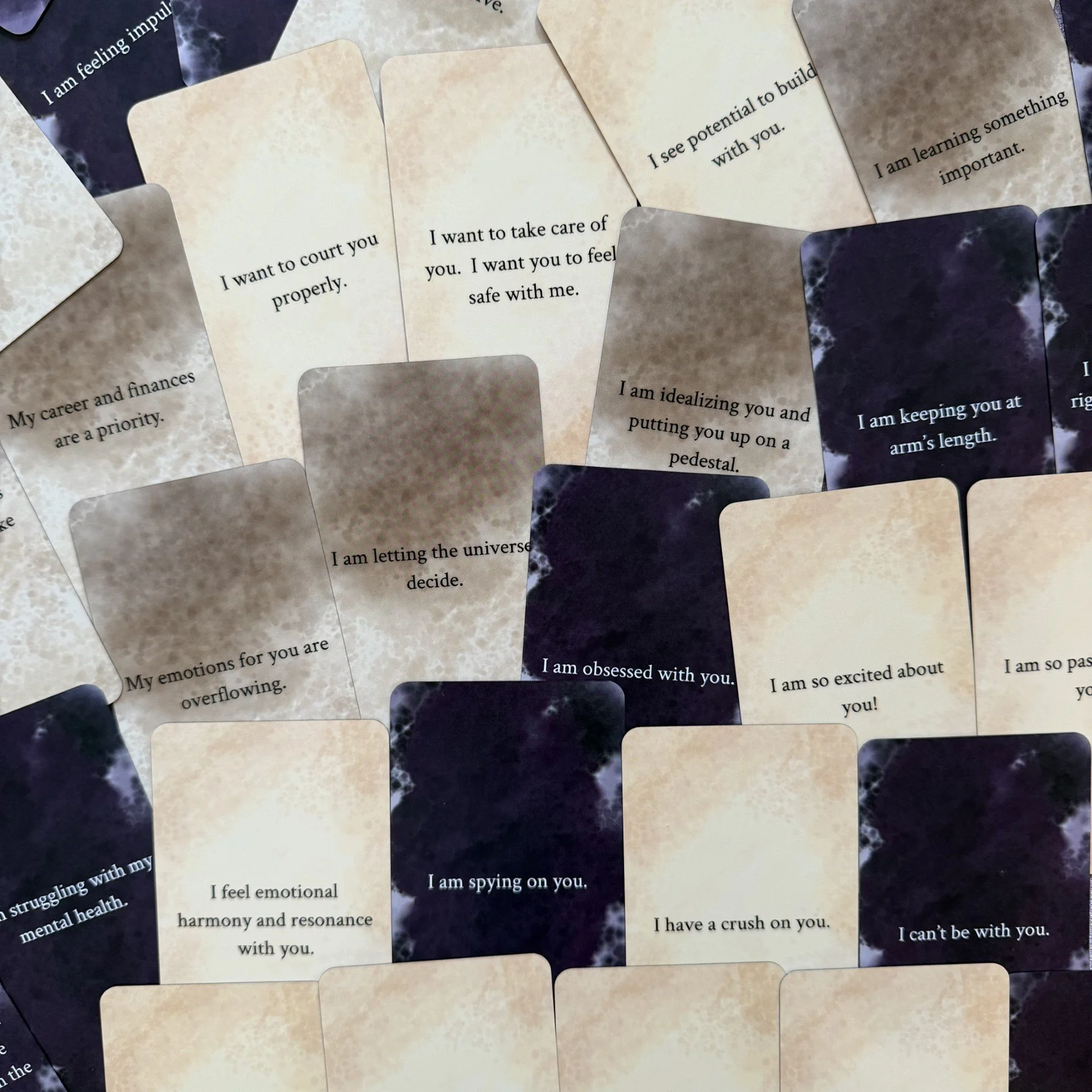 Empowered Message Cards Shadow and Light scattered card faces showing full range