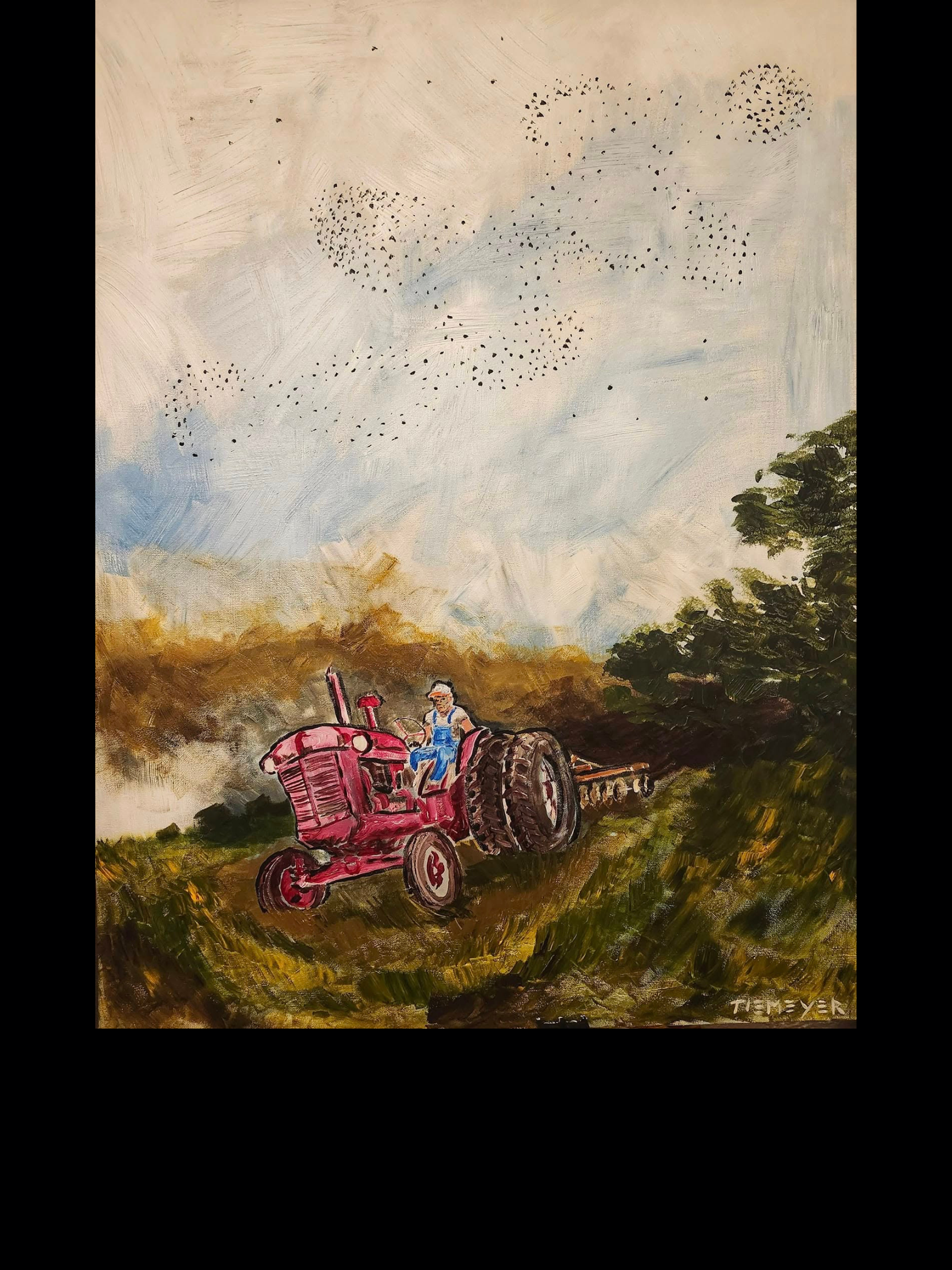 "a murmuration, as ever, unnoticed" 30"x40" acrylic on canvas