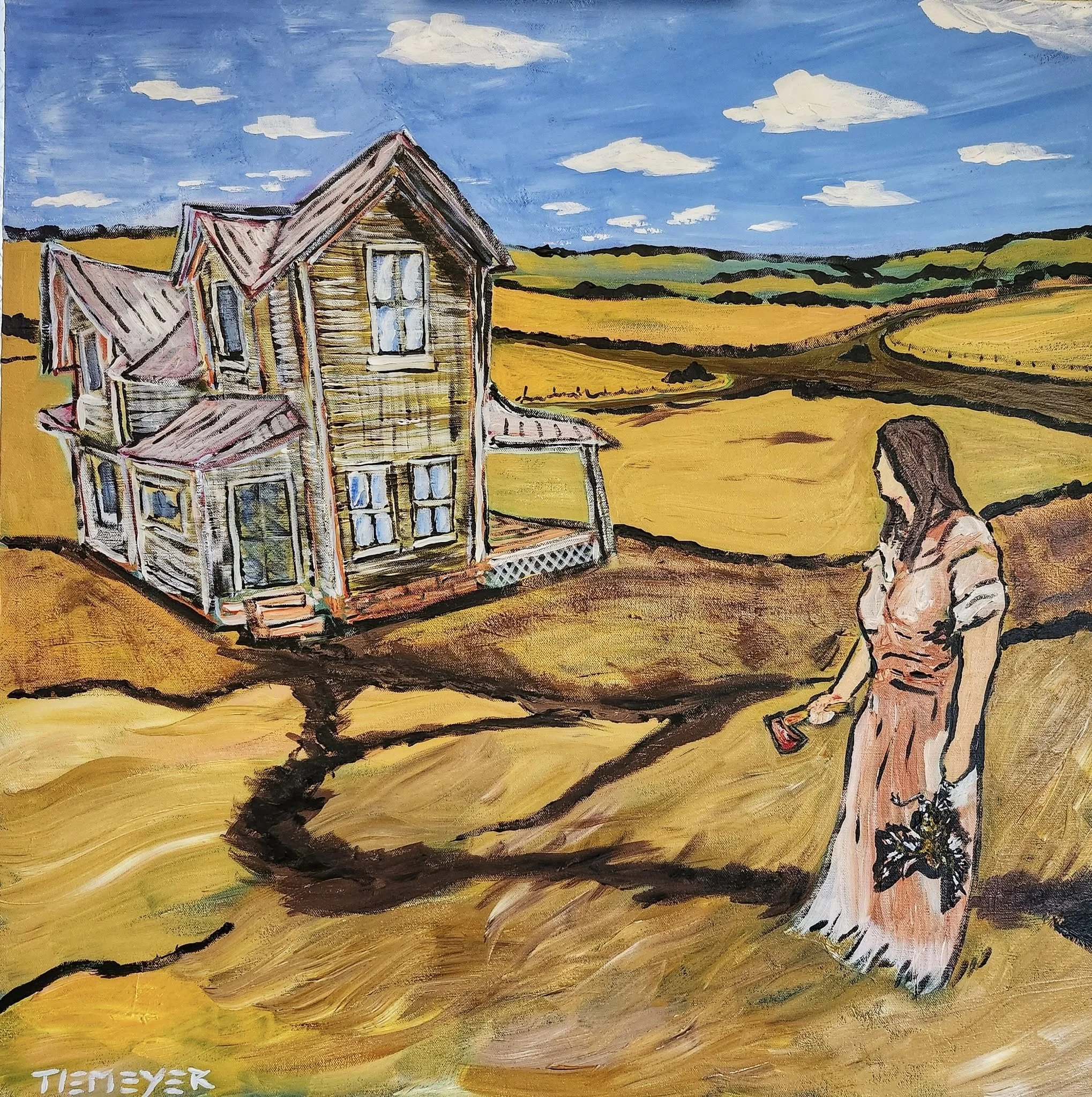 "The minutes leading up to the events of August 11th, 1953” 30"x30" acrylic on canvas