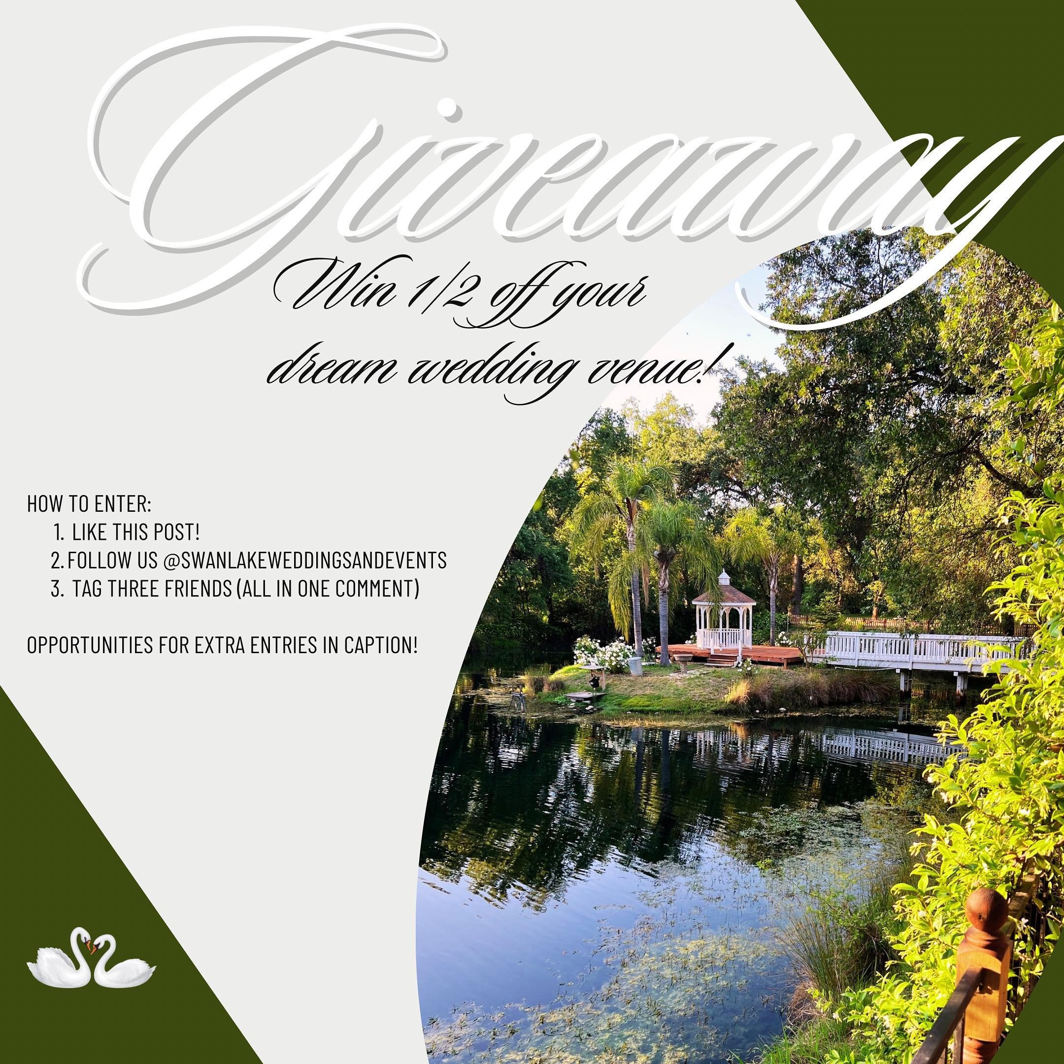 🎉 OUR FIRST GIVEAWAY! 🎉 Enter now for a chance to receive 50% OFF our stunning venue!

BEGINS: THURSDAY MAY 23, 2024
ENDS: THURSDAY JUNE 13, 2024 AT MIDNIGHT PST

Here&rsquo;s how to enter:
1. Like this post ❤️
2. Tag THREE friends in the comments 