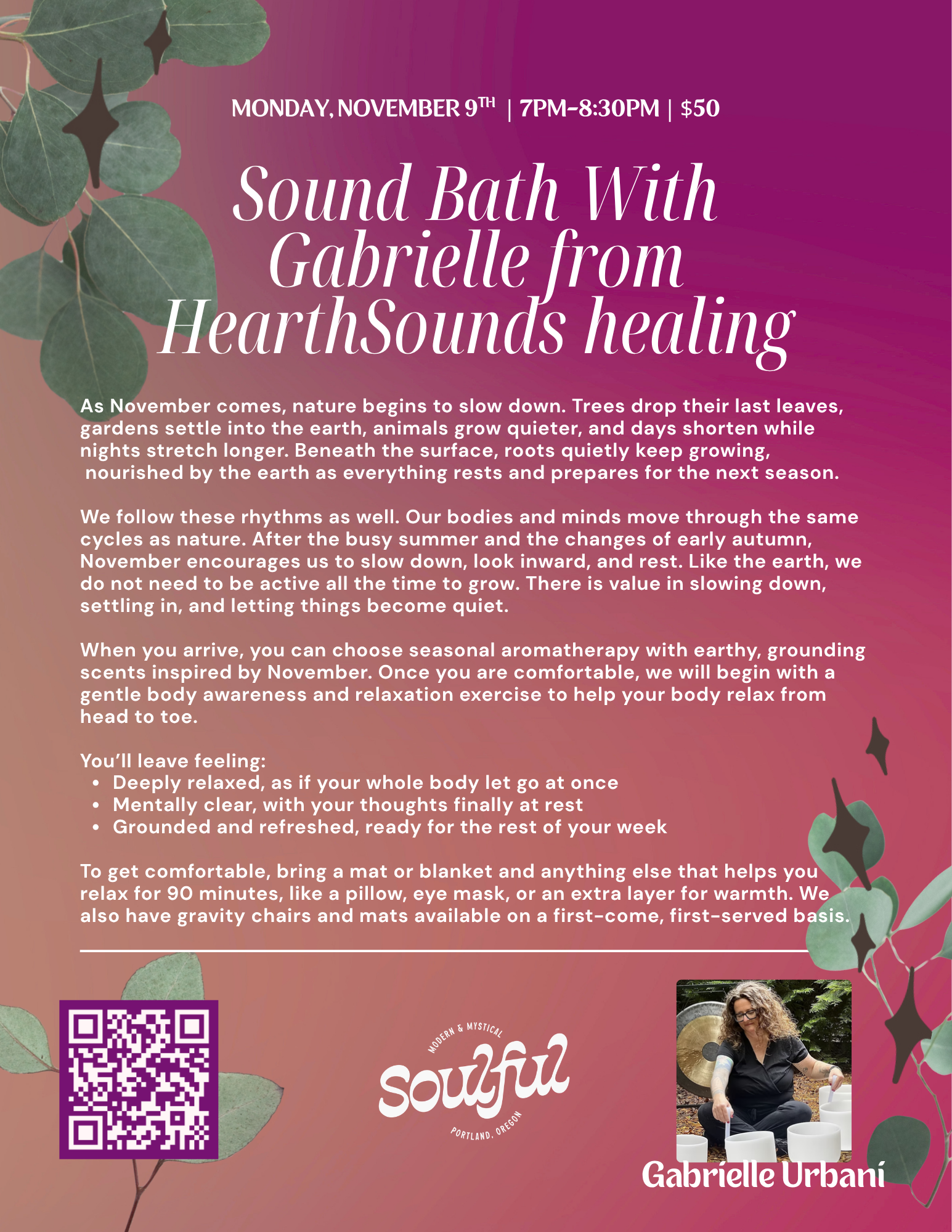 Sound Bath With Gabrielle from  HearthSounds Healing