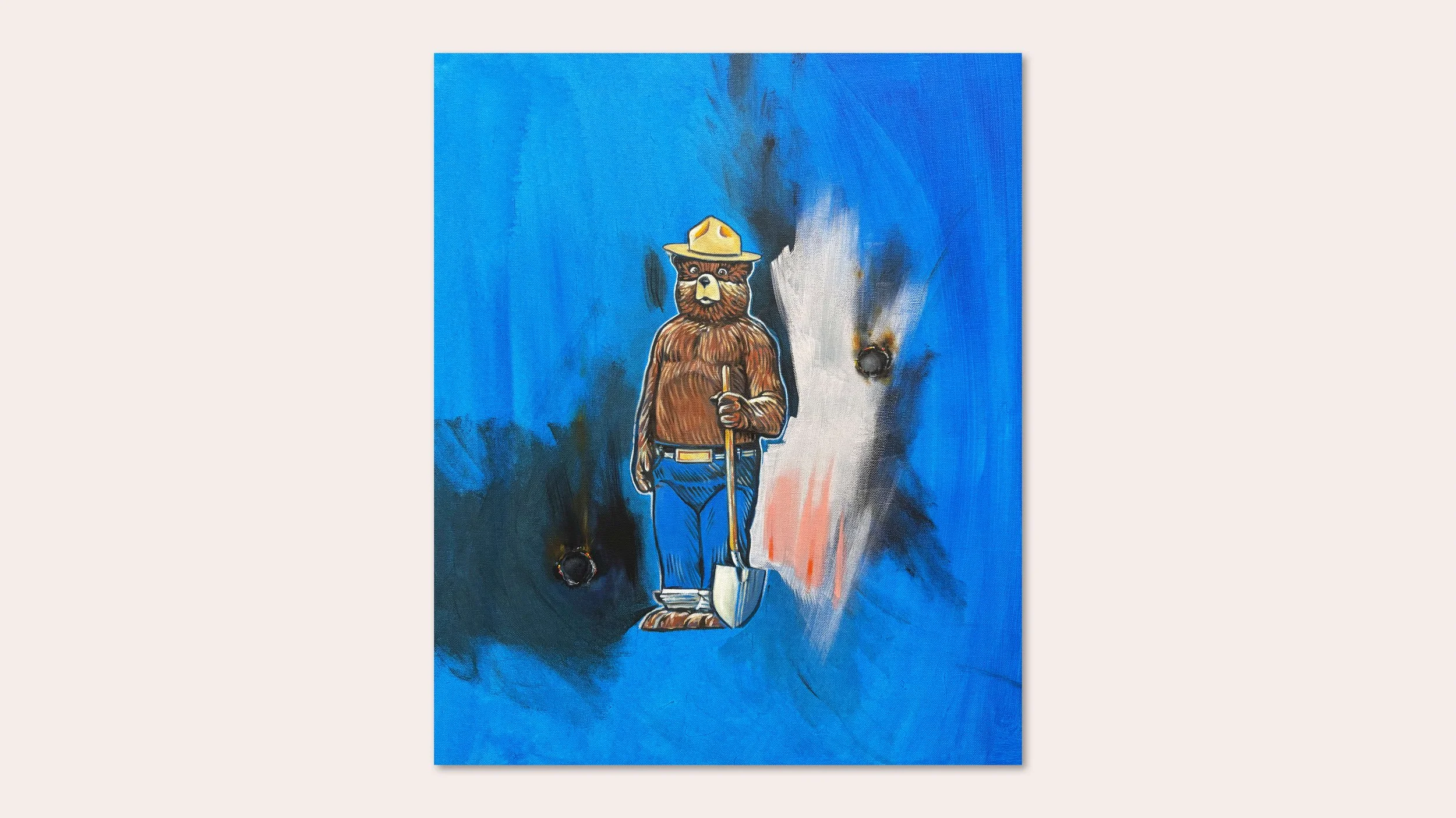 Loaded for bear, 2026. Oil on canvas, 61 x 51cm
