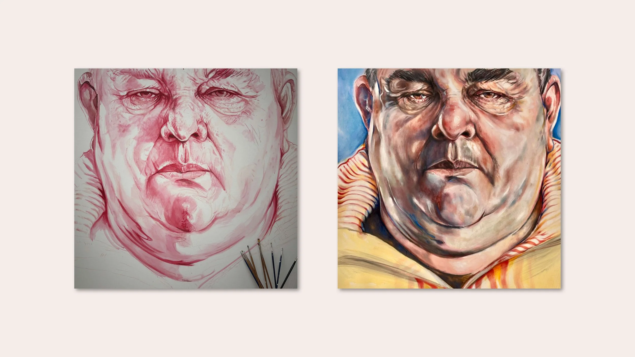 Turpentine Road (details), 2025. Oil on canvas, 110 x 110cm