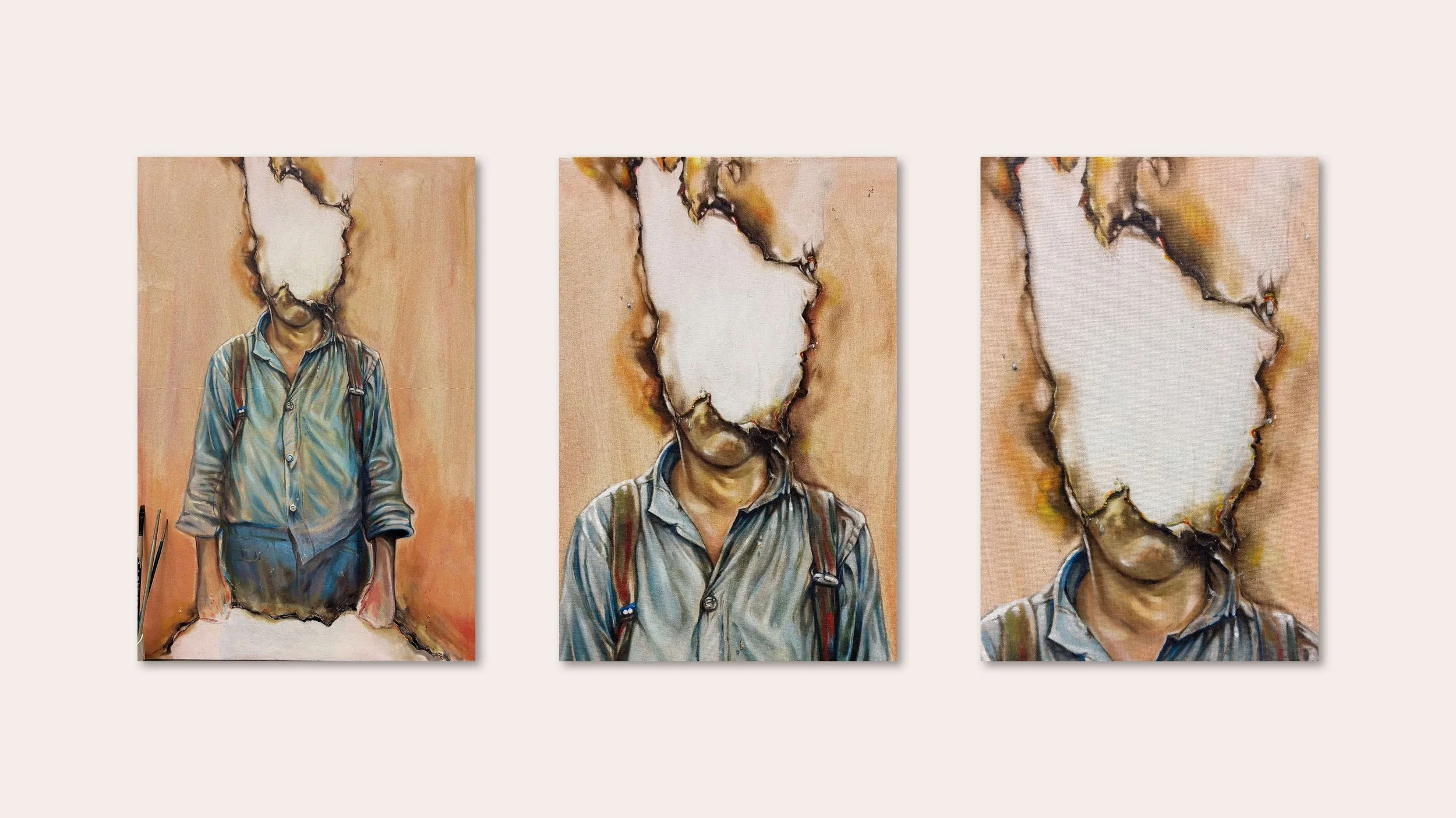 Lift (details), 2025. Oil on canvas, 90 x 50cm