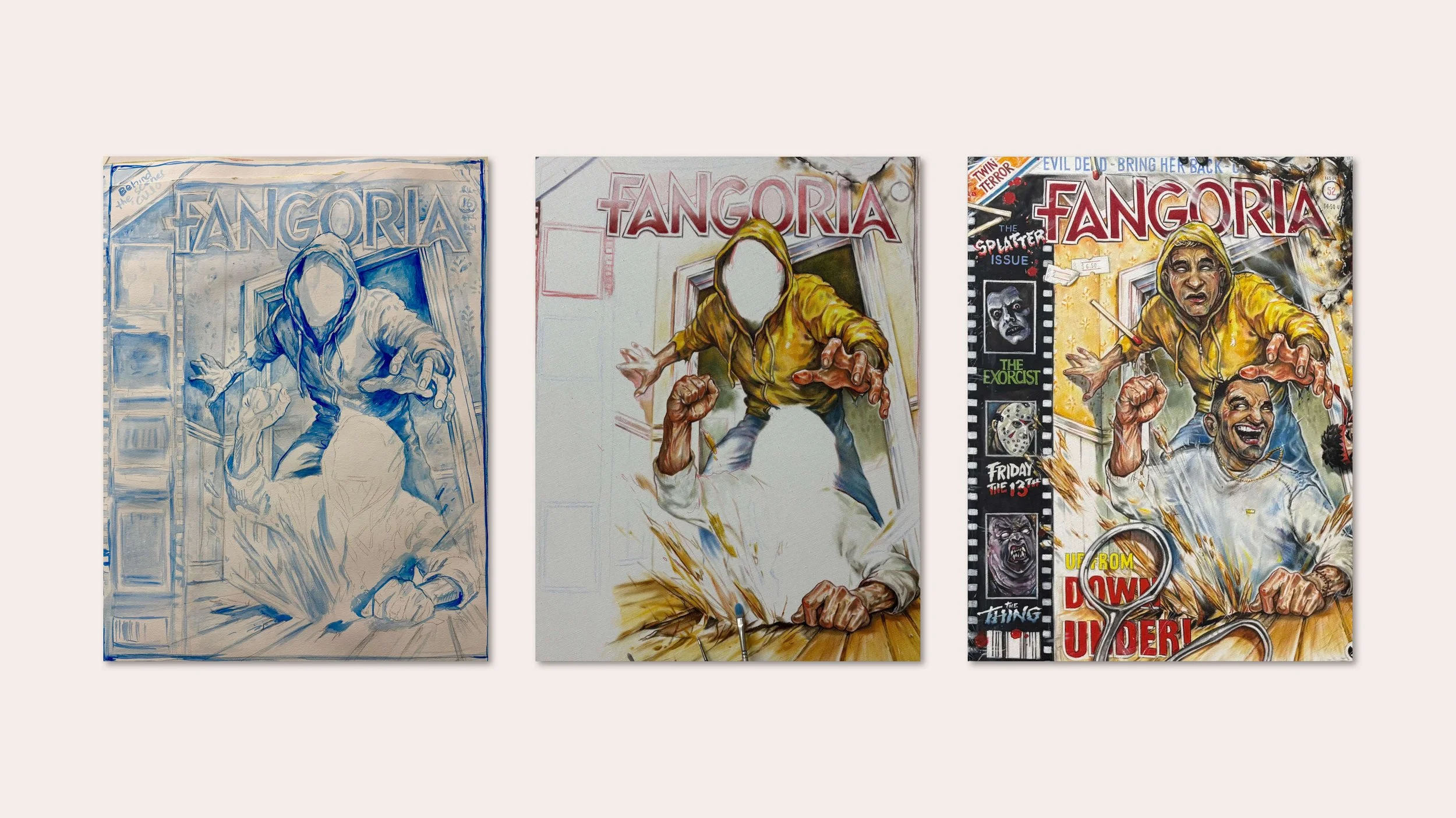 RackaRacka (Attack!), 2026 (progress). Oil on canvas, 115 x 167cm