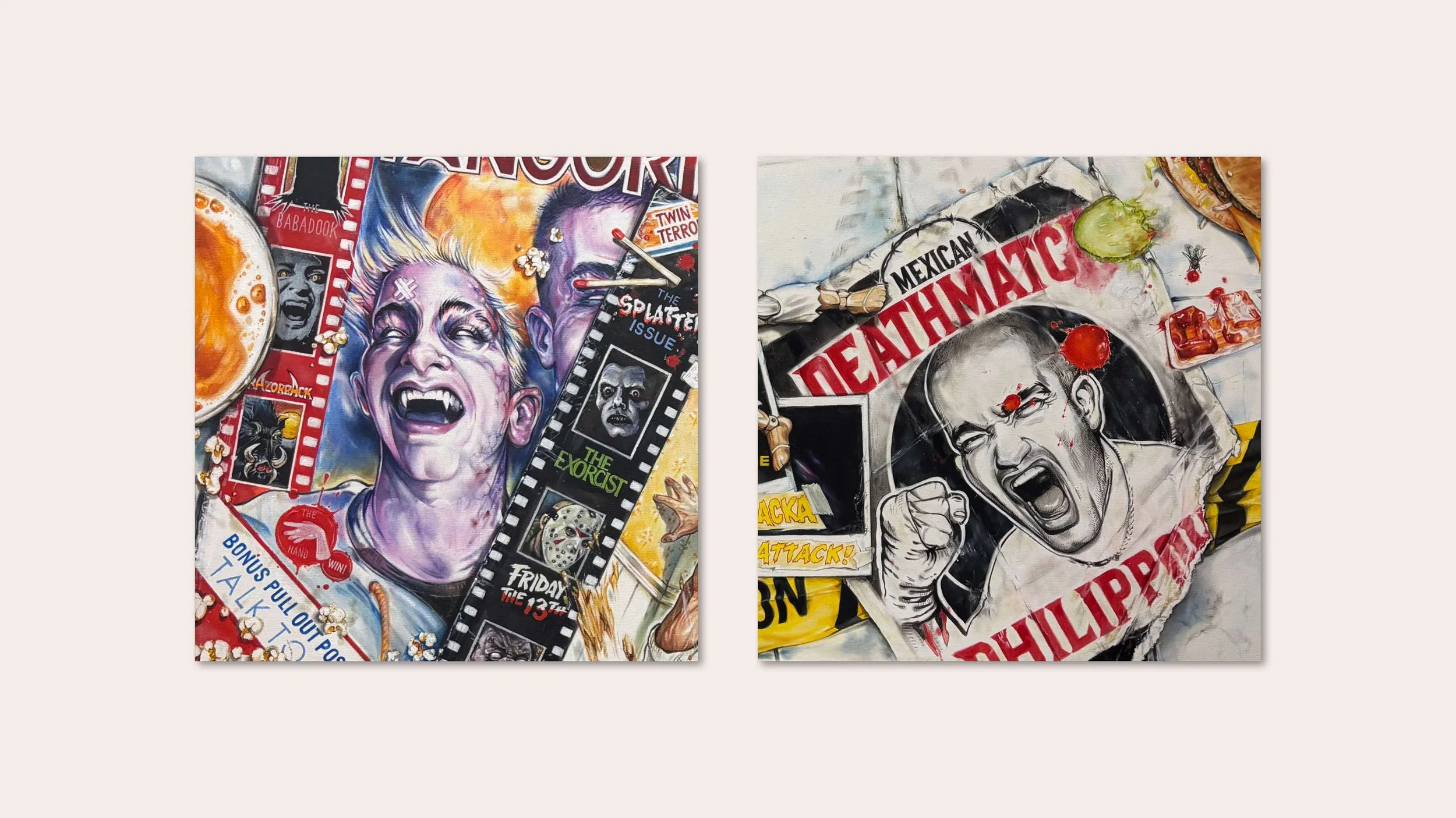 RackaRacka (Attack!), 2026 (details). Oil on canvas, 115 x 167cm