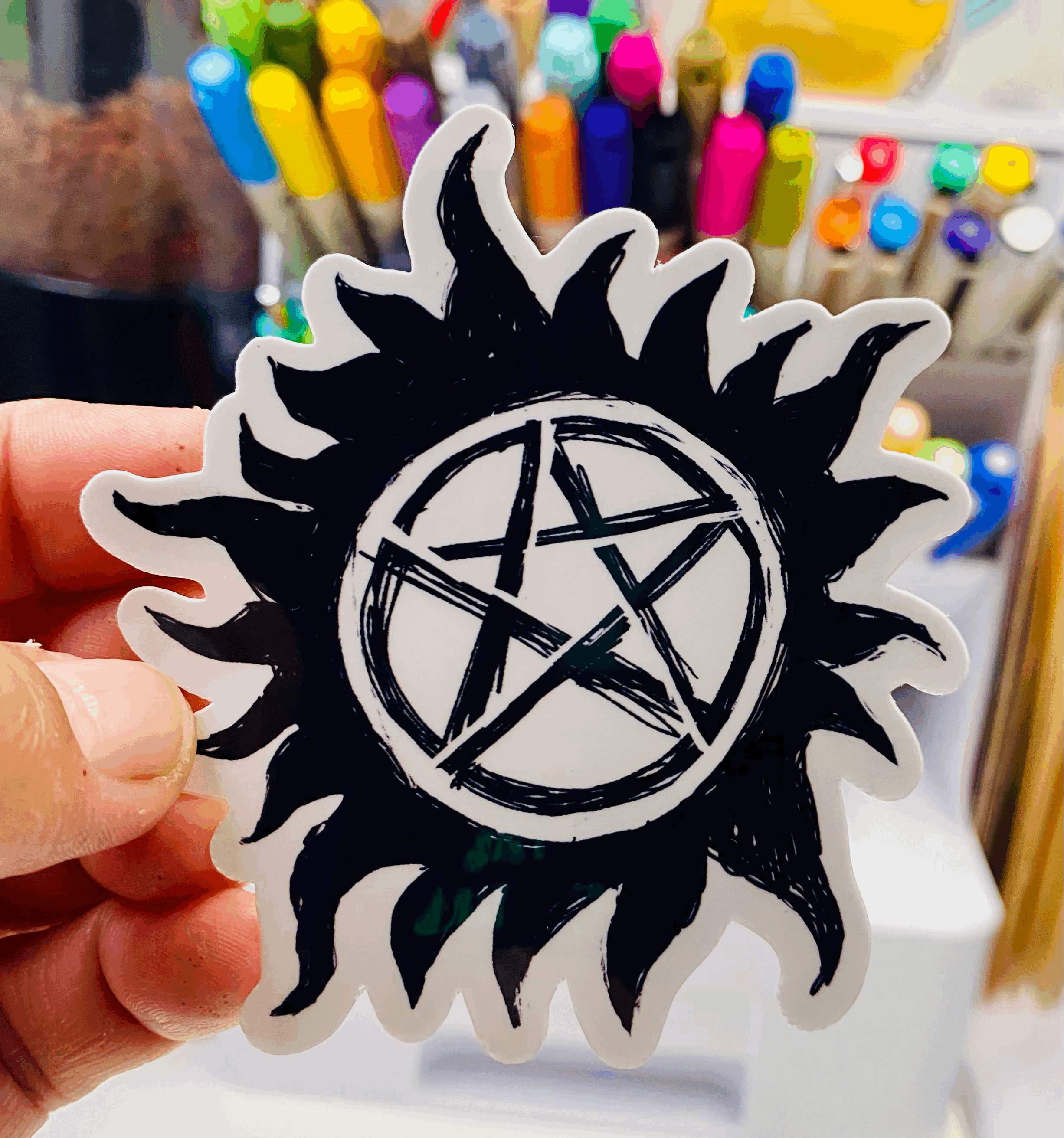 Supernatural Fandom Sticker Anti-Posession Symbol Tattoo Glossy Finish