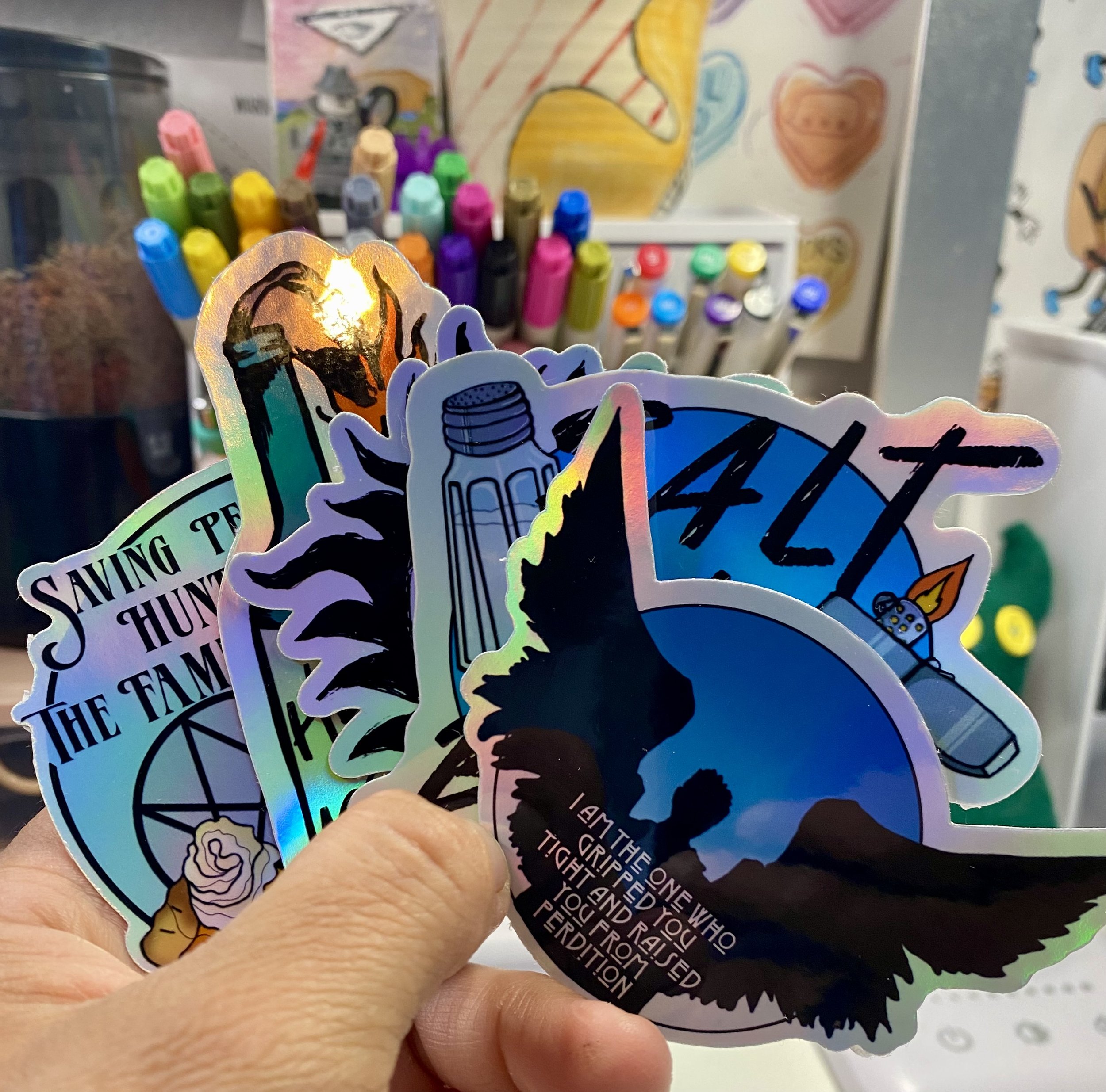 Supernatural Fandom Sticker Set Holographic Finish