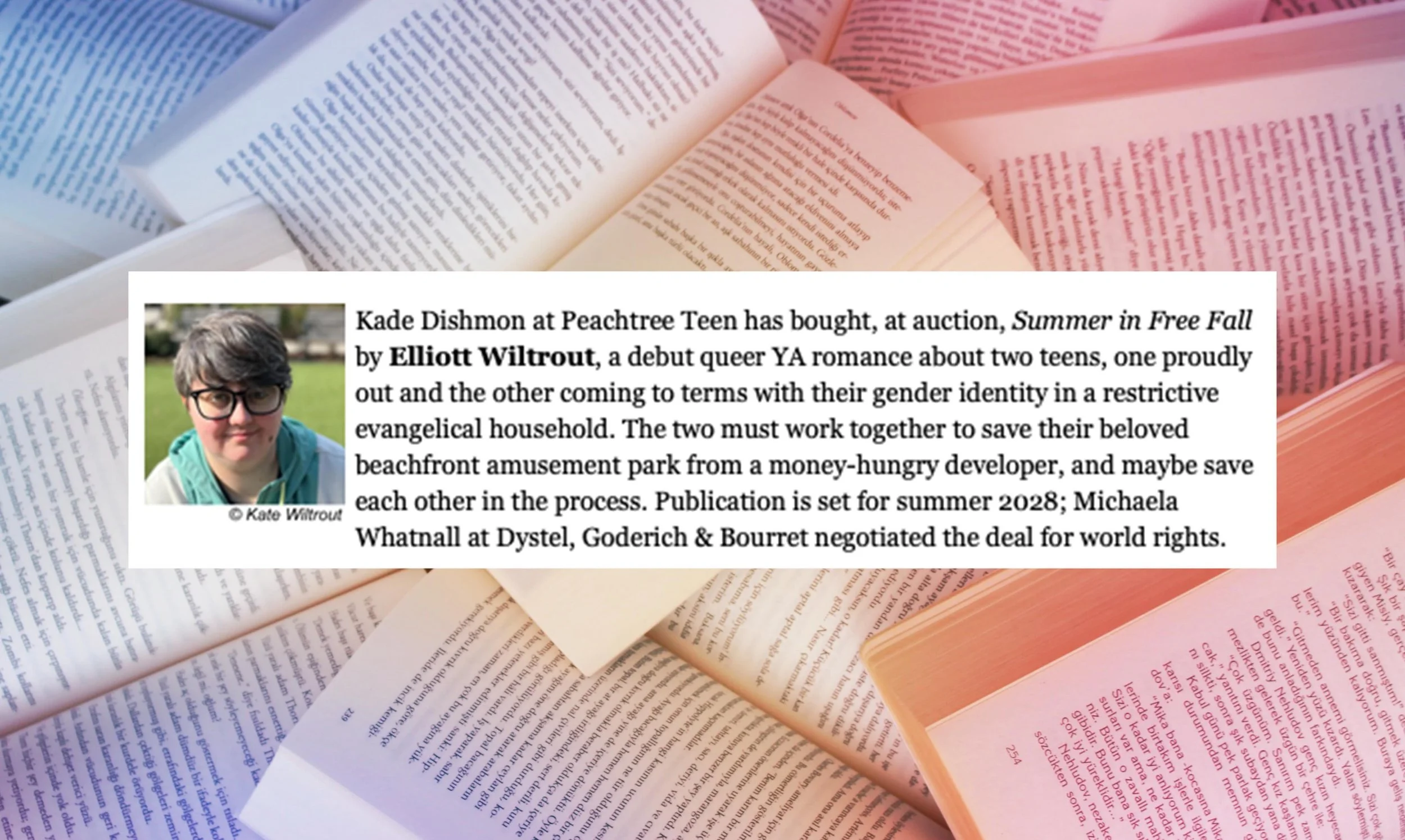 Absolutely delighted to share the announcement for @elsotrout&rsquo;s debut YA novel! It is the exact kind of book the world needs more of right now&mdash;it centers queer and trans teens living in the South and handles everything from joy to grief w