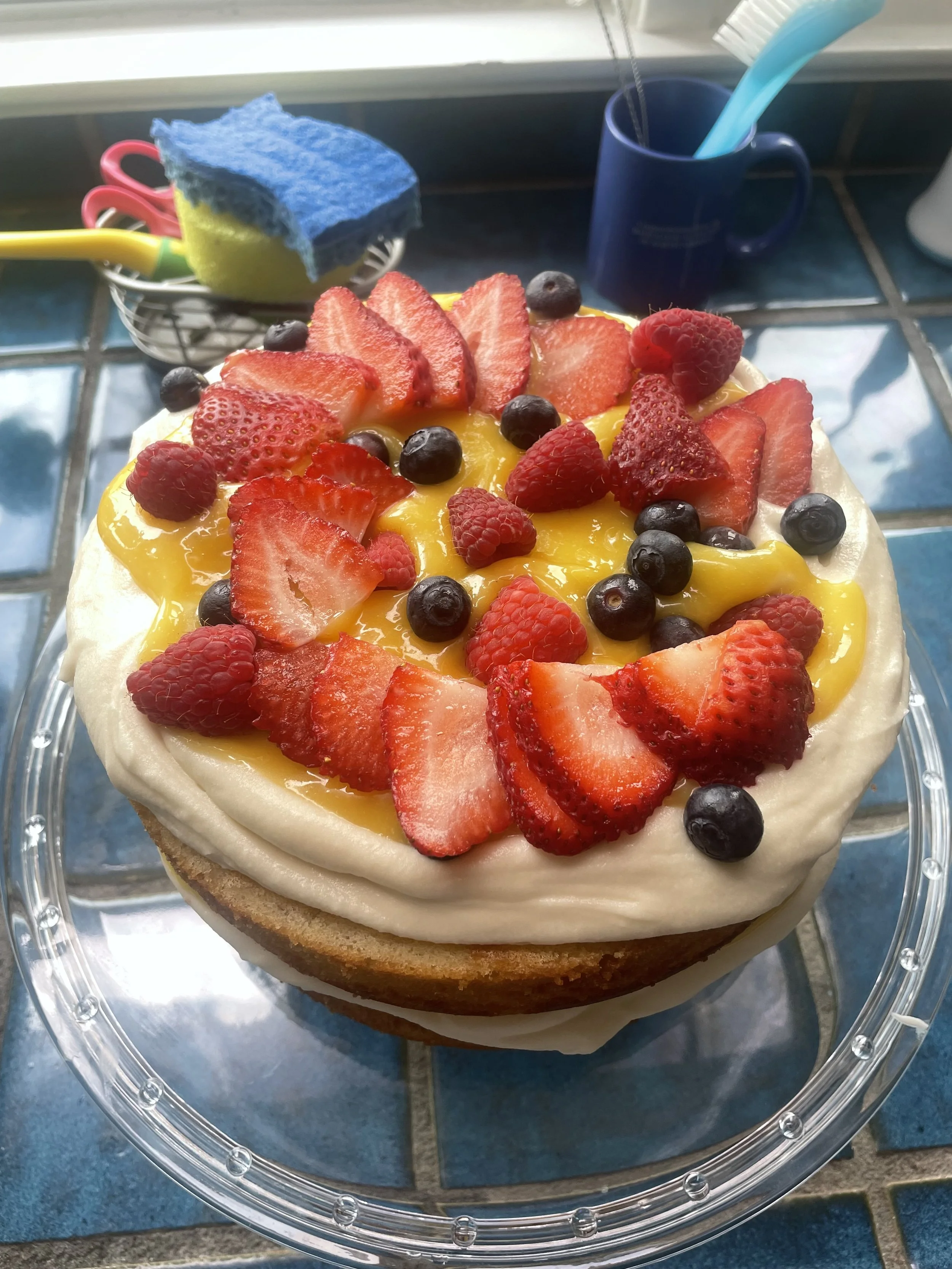 Passionfruit Curd Lemon Cake