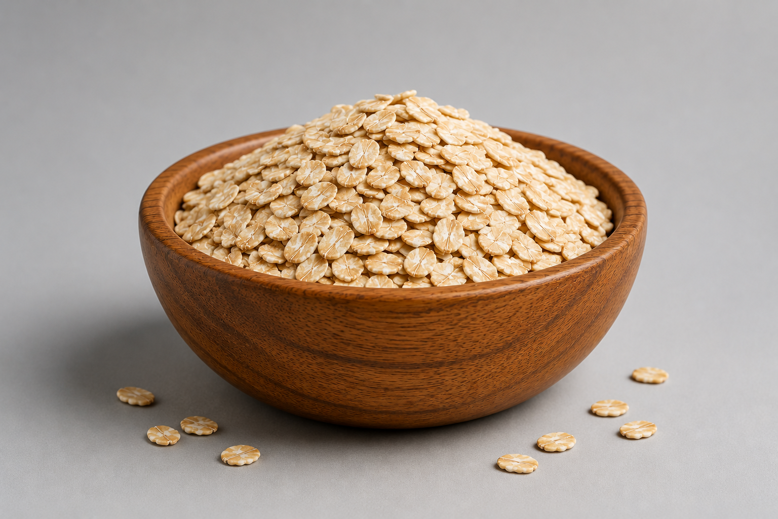Oats in a bowl with a white back ground.