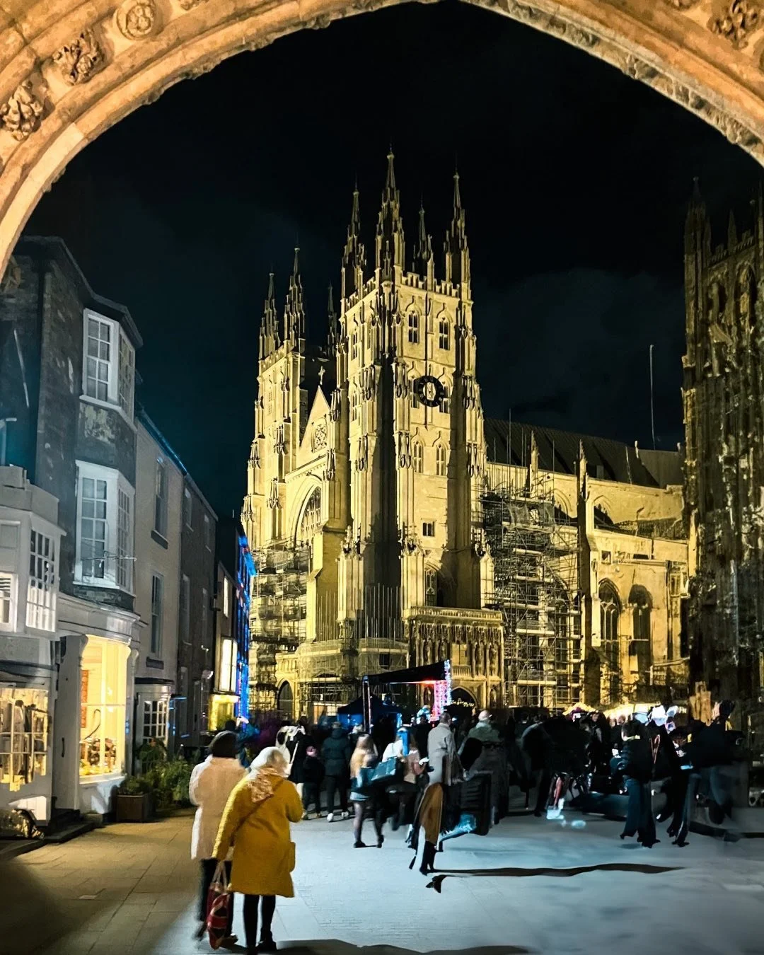 The Christmas lights are on