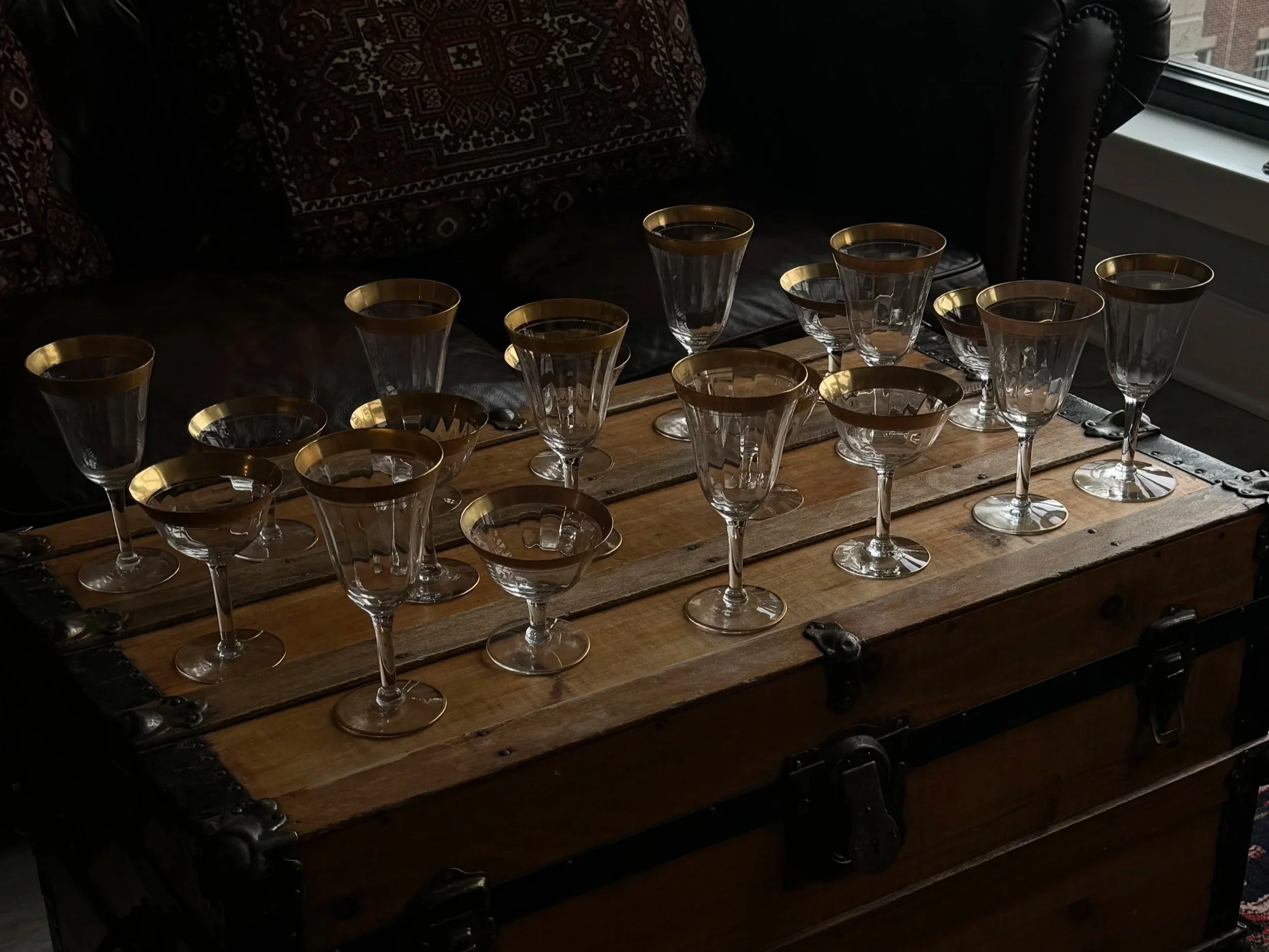 Gold Etched Glassware