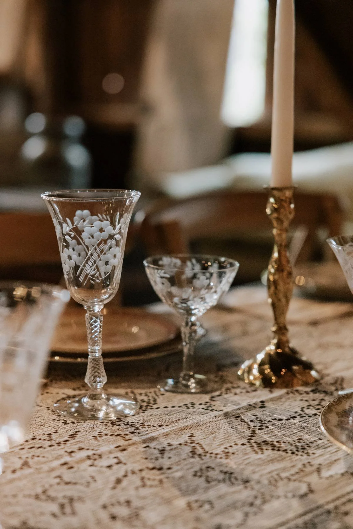 Etched Water/Wine Glasses