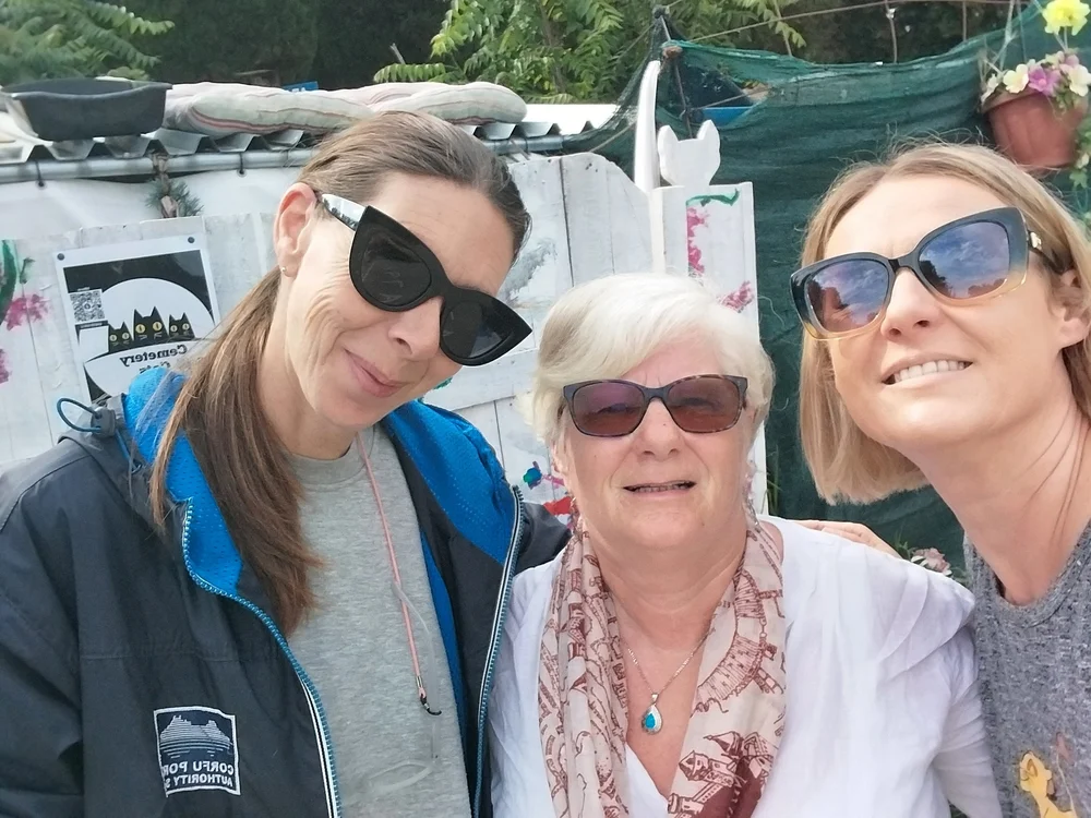 Gillian with the team on Corfu