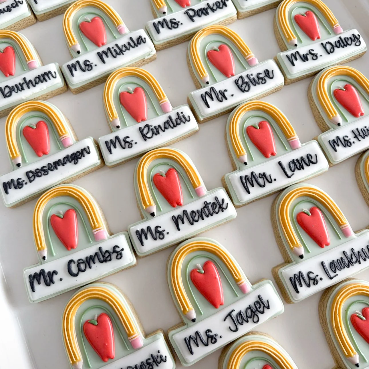 Custom Pencil Rainbow Cookie