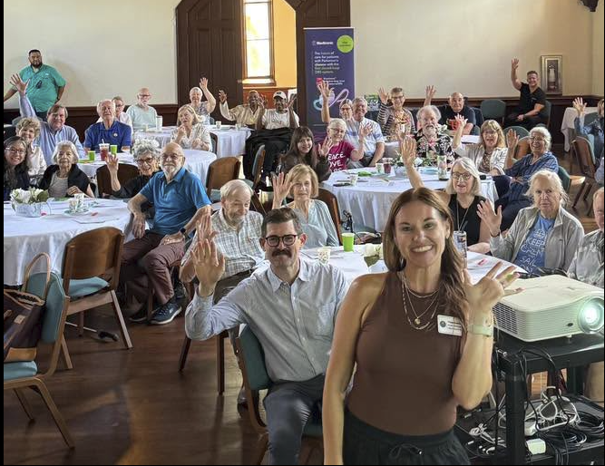 Stay At Home Texas community education presentation with older adults learning about home mobility, fall prevention, and independence.