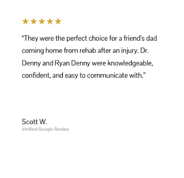 Verified Google review from Scott W. about Stay At Home Texas helping a family prepare for returning home after rehab.