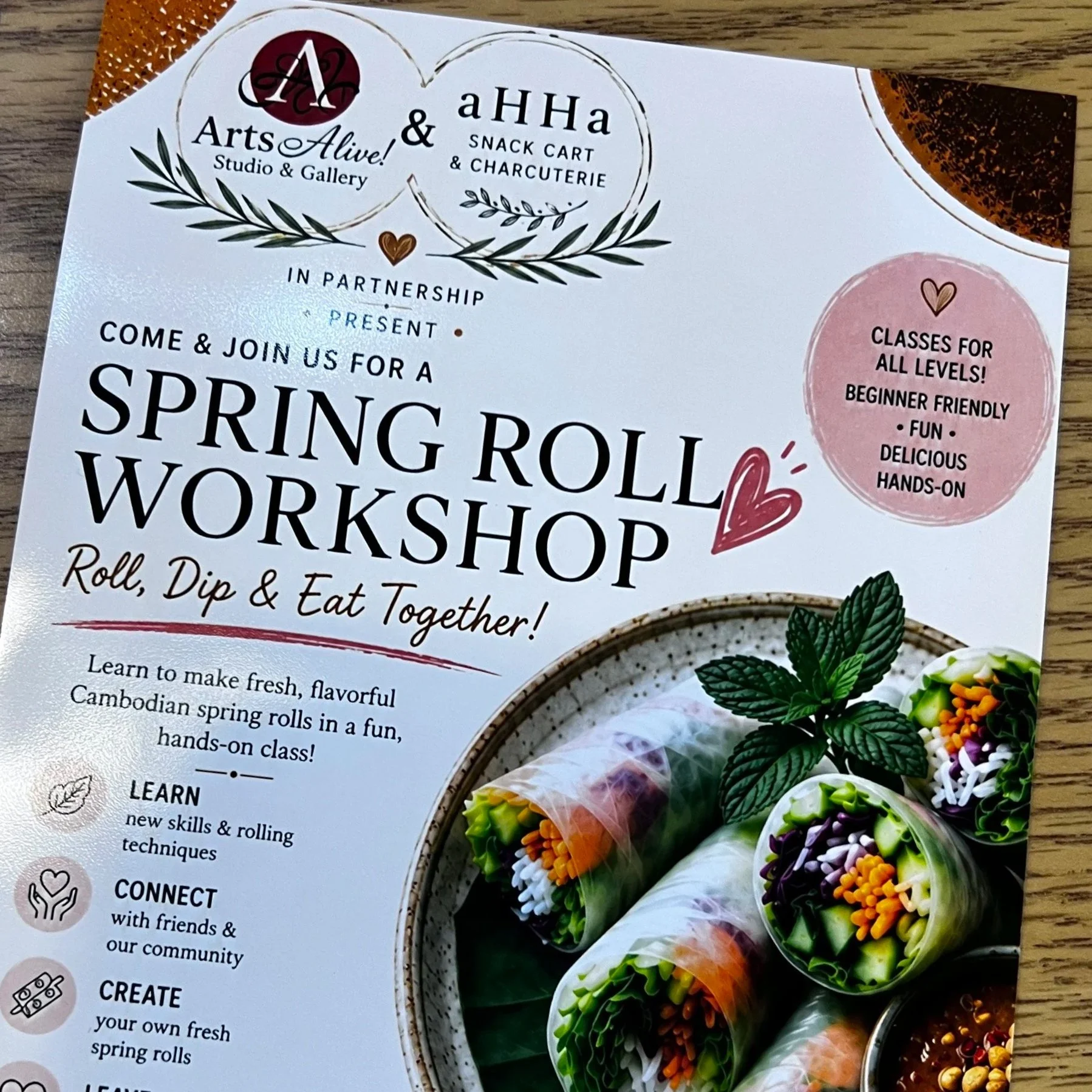Aug 22 5-7 pm Spring Roll Workshop