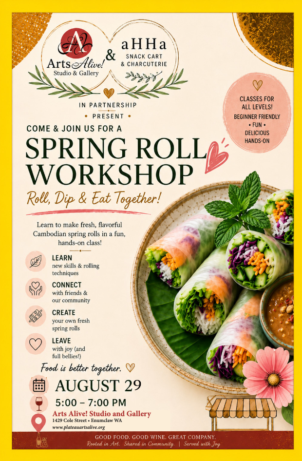 Spring Roll Workshop with aHHa Snack Cart and Charcuterie