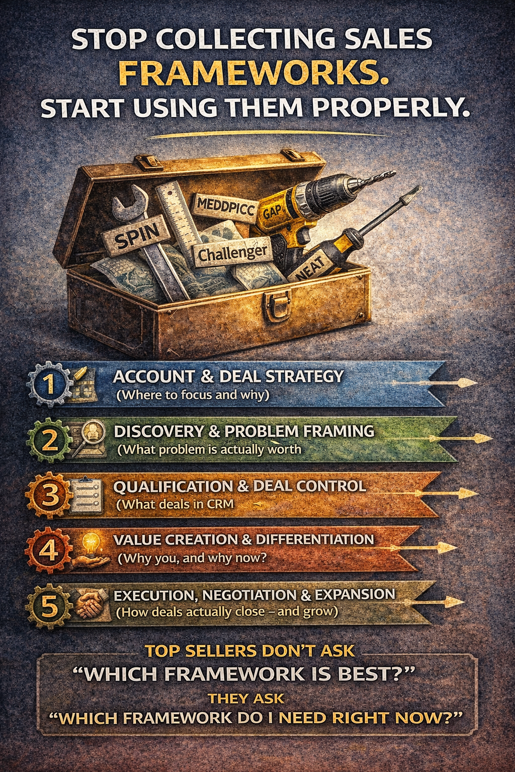 Stop Collecting Sales Frameworks. Start Using Them Properly.