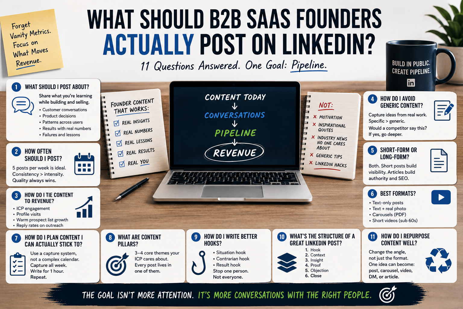 What Should B2B SaaS Founders Actually Post on LinkedIn? (Hint: Not "10 Productivity Hacks")