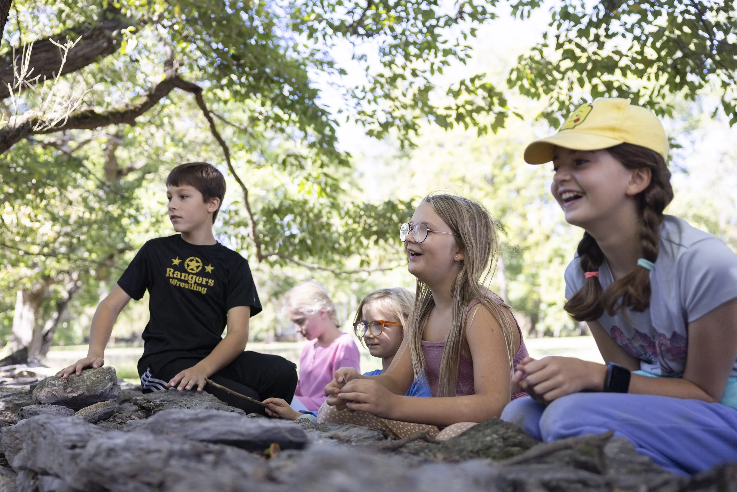 BOYCE, Va. — Wild & Free members gather for a playdate at Blandy Experimental Farm after a field trip on Sept. 18, 2026. (Liz Helgesen)