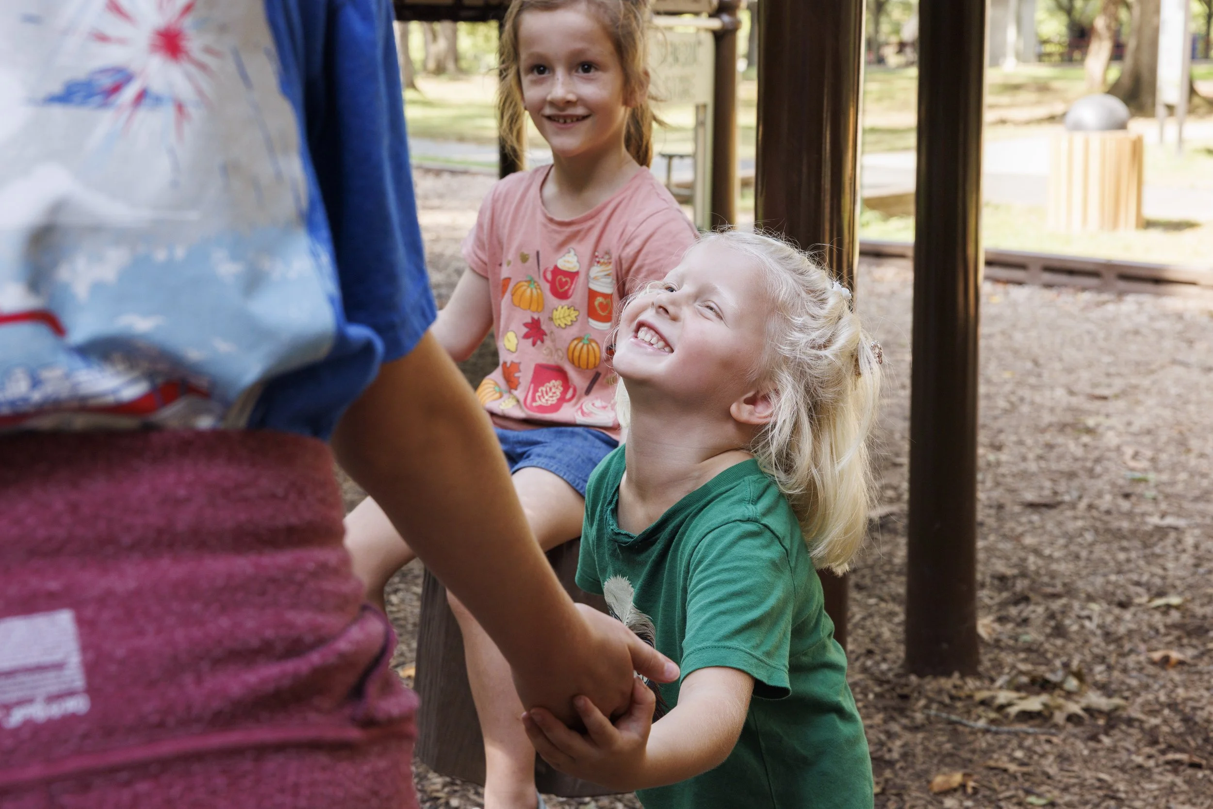 STERLING, Va. — Members of the Wild & Free homeschool group gather at Algonkian Regional Park for a three-mile hike followed by playground time. (Liz Helgesen)