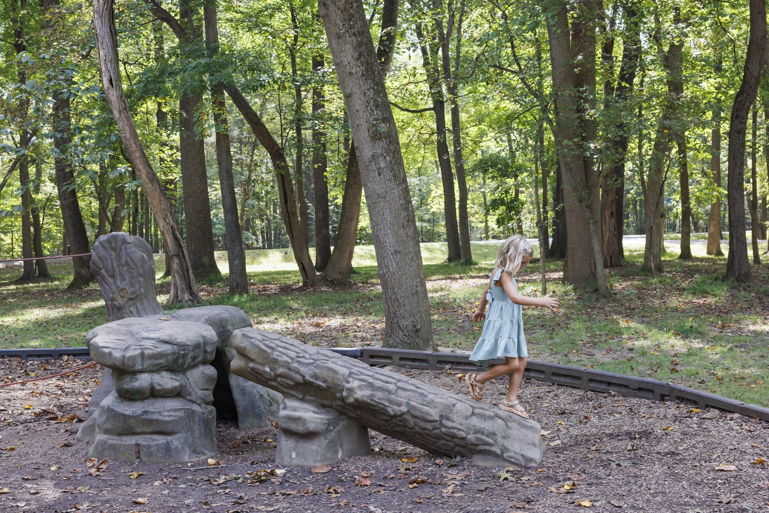 STERLING, Va. — Members of the Wild & Free homeschool group gather at Algonkian Regional Park for a three-mile hike followed by playground time. (Liz Helgesen)