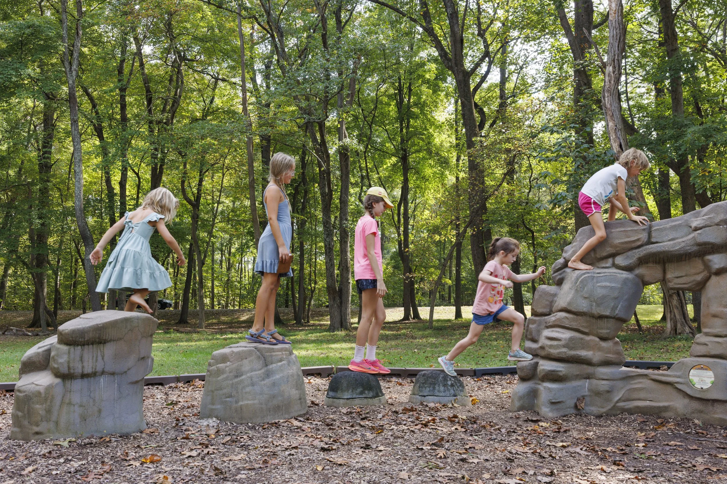 STERLING, Va. — Members of the Wild & Free homeschool group gather at Algonkian Regional Park for a three-mile hike followed by playground time. (Liz Helgesen)