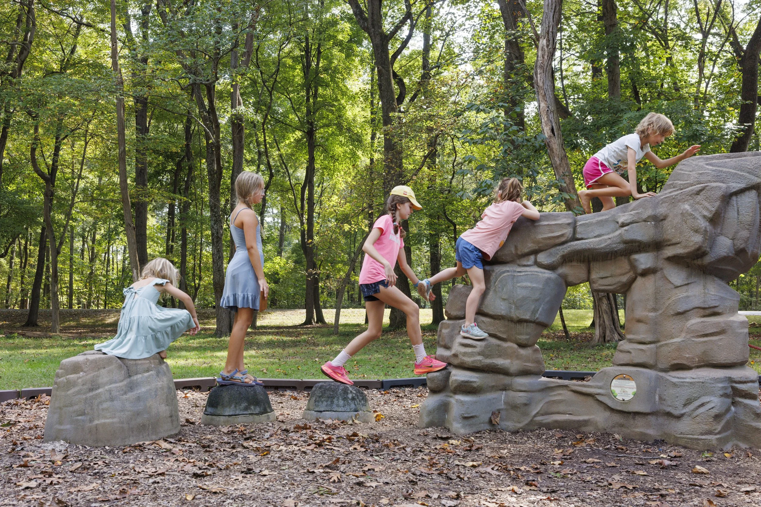 STERLING, Va. — Members of the Wild & Free homeschool group gather at Algonkian Regional Park for a three-mile hike followed by playground time. (Liz Helgesen)