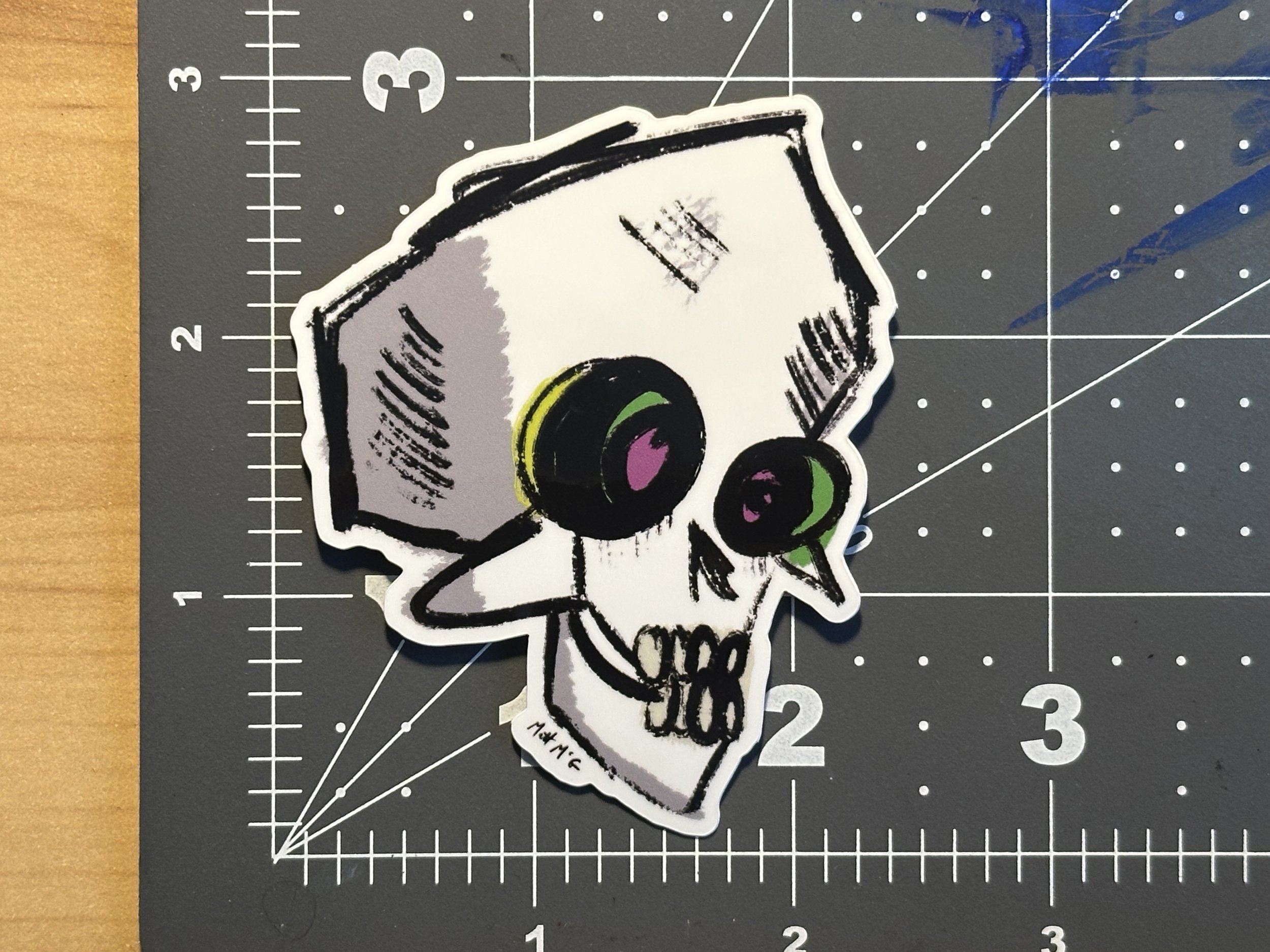 "Psycho Skull" sticky