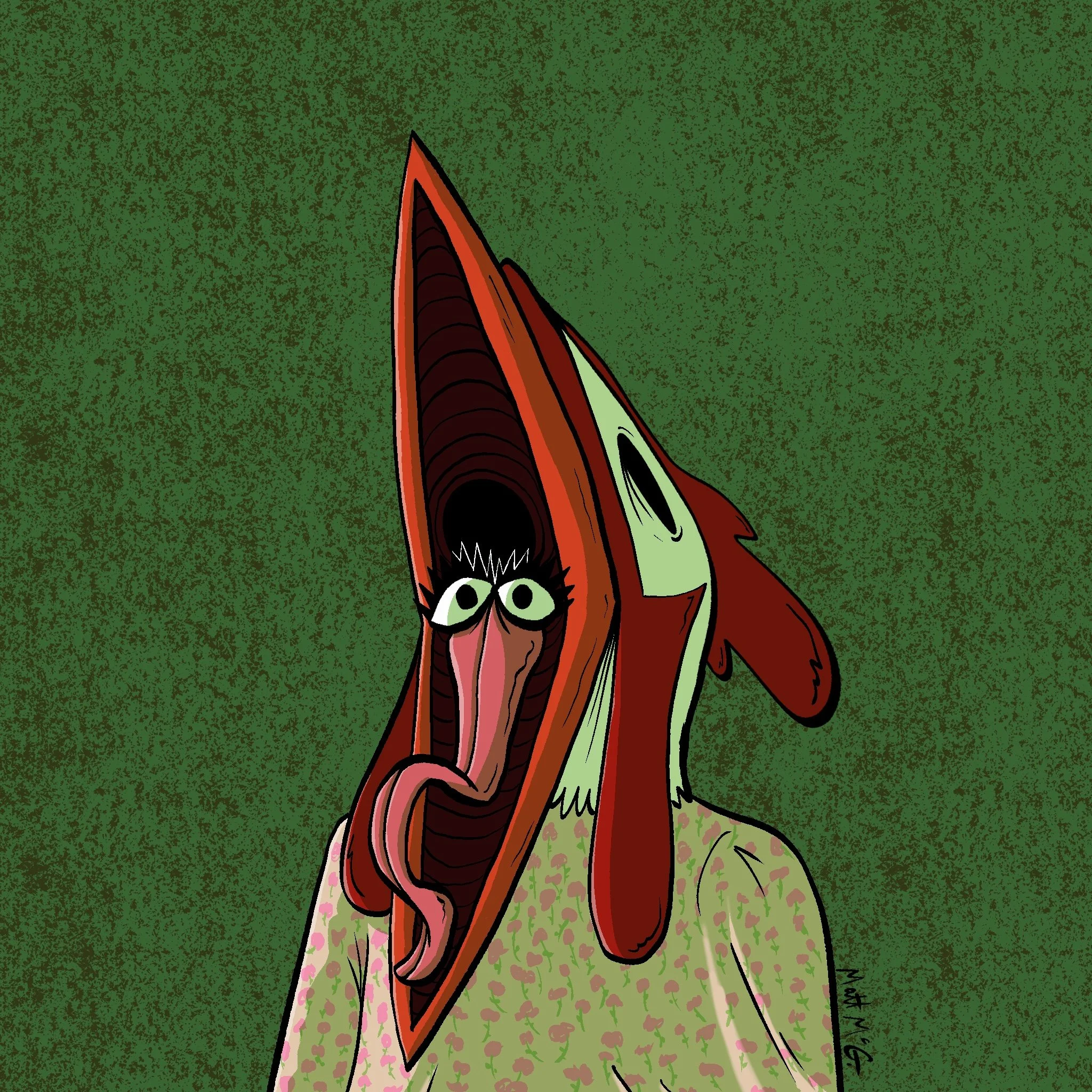 The Muppets' Camilla the Chicken as Barbara Maitland from "Beetlejuice."