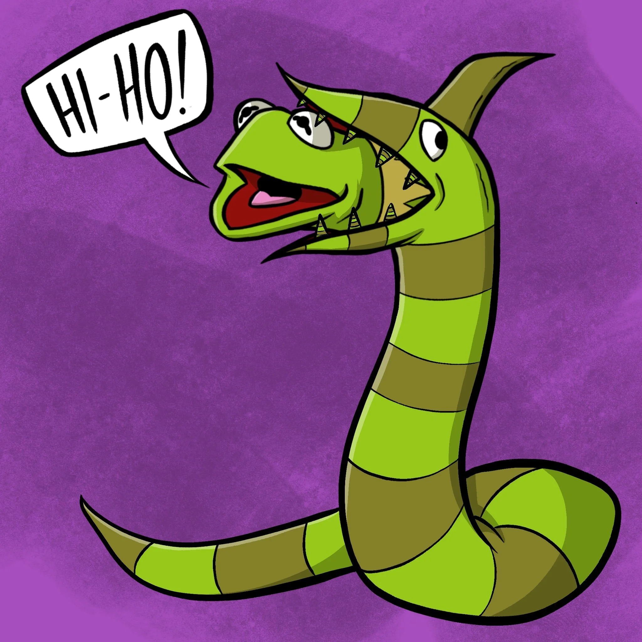 The Muppets' Kermit the Frog as the Sand worm from "Beetlejuice."